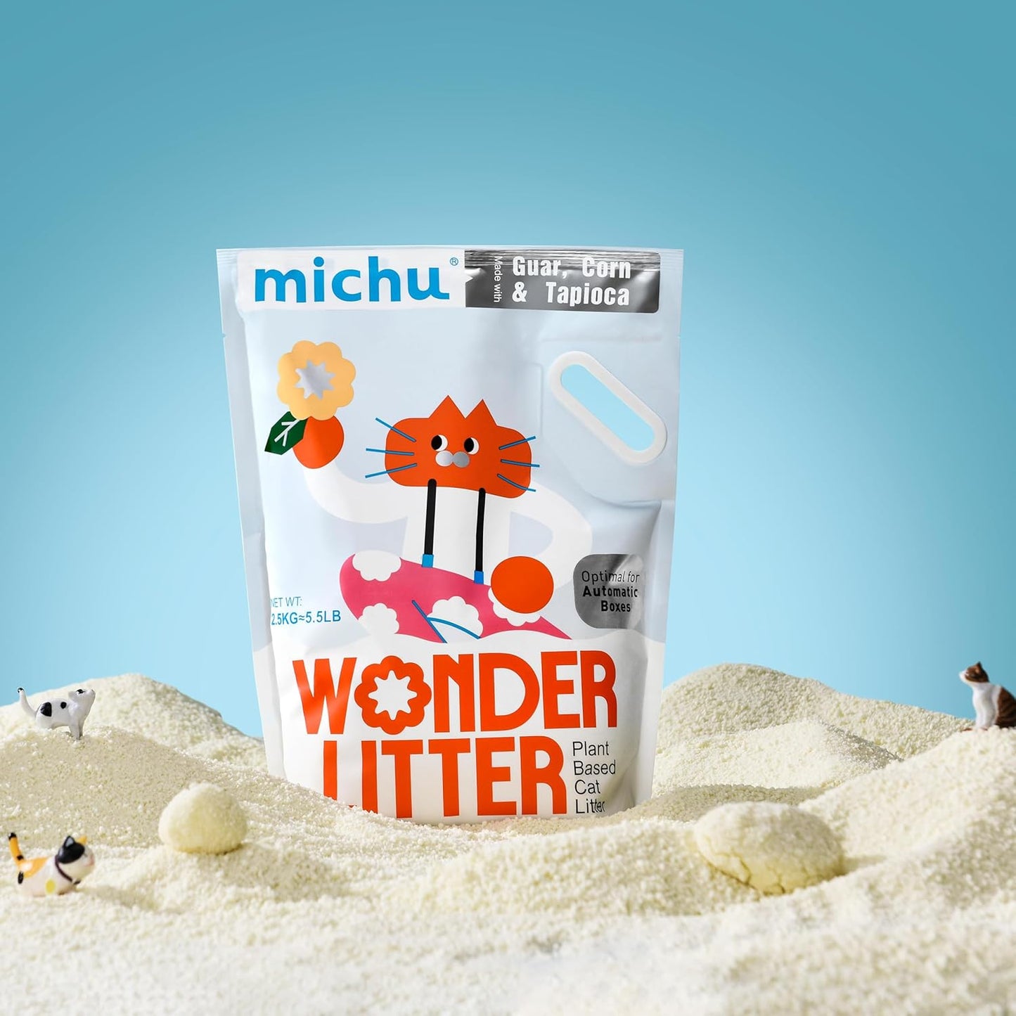 Tofu Cat Litter Natural Clumping Tofu Cat Litter 5.5lb/88oz 5 Scents (Watermelon + Wonder Litter, 2 Pack)