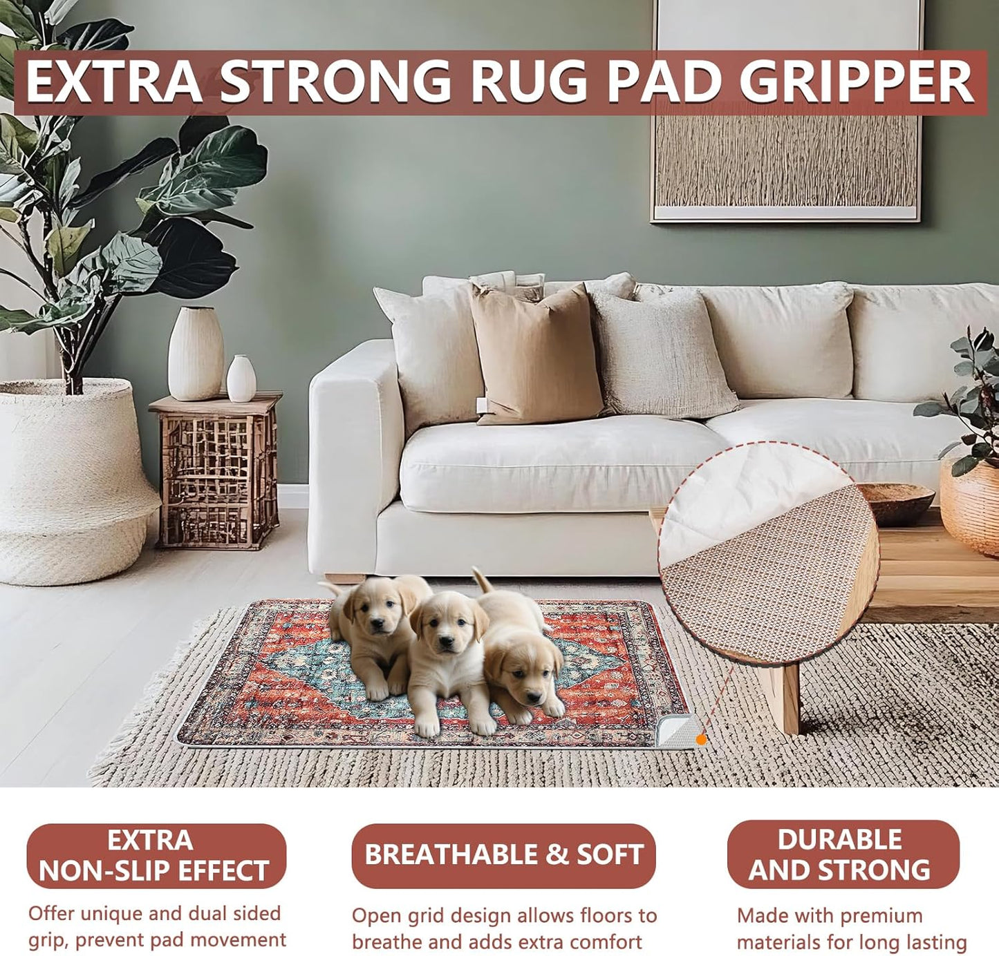 Washable Thickened Pee Pads for Dogs, 4 Pack (18"x24") Upgrade Reusable Puppy Pads with Non-Slip Rug, Super Absorbent Leakproof Puppy Training & Whelping Pads for Dogs, Doggie