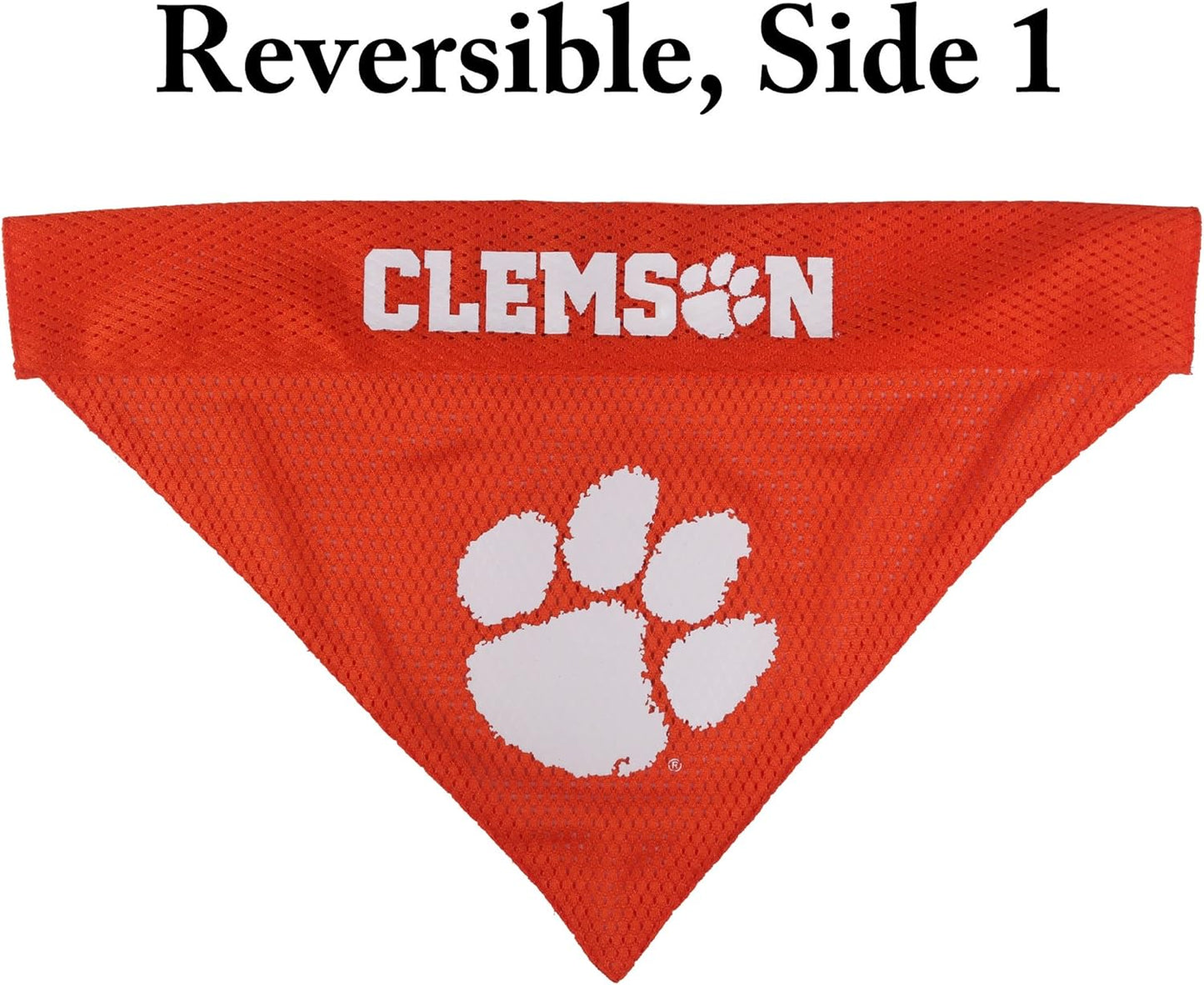 Pets First Collegiate Pet Accessories, Reversible Bandana, Clemson Tigers, Small/Medium