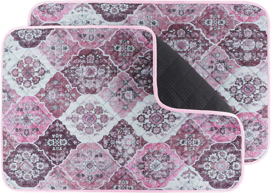 IEUUMLER Washable Pee Pads for Dogs, 2 Pack Reusable Pee Pads for Dogs Non-Slip Grip, Super Absorbent Waterproof Puppy Pads for Potty Training, Playpen, Crate, Whelping Box EU011 Pink, 36x41