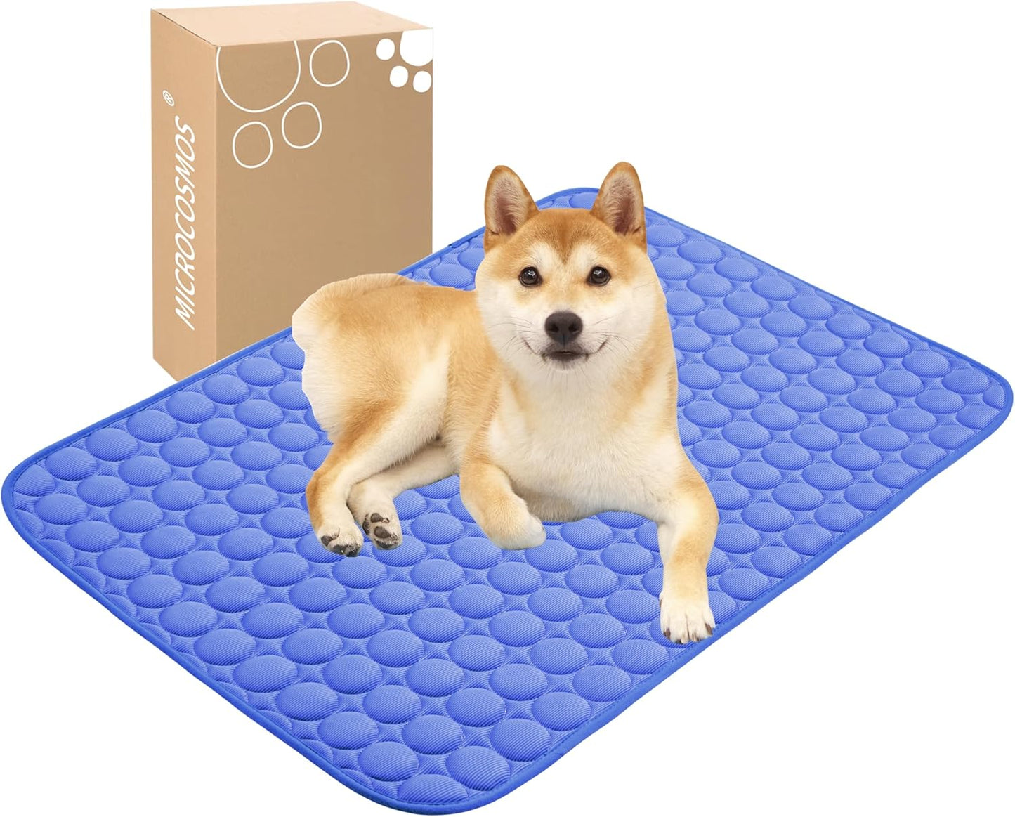 MICROCOSMOS Summer Cooling Mat & Sleeping Pad- Water Absorption Top, Materials Safe, Easy Carry, EZ Clean. Keep Cooling for Pets, Kids and Adults.(Navy Blue, 36" x24")