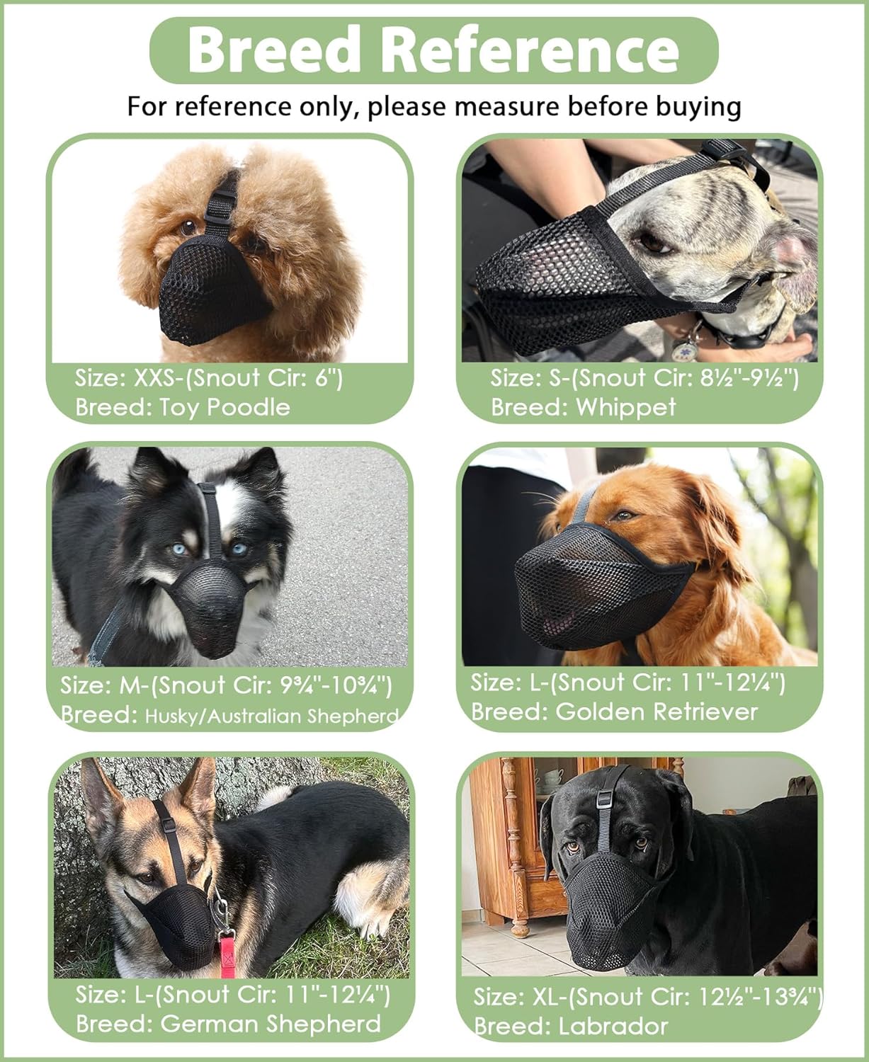 Mayerzon Dog Muzzle, Patented Soft Mesh Muzzle for Small Medium Large Dogs for Scavenging Biting Licking and Chewing, Allows to Pant and Drink (S, Black)