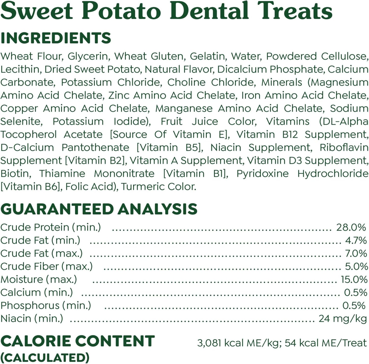 Greenies Petite Dental Dog Treats, Sweet Potato Flavor, 36 oz. Pack (60 Treats)
