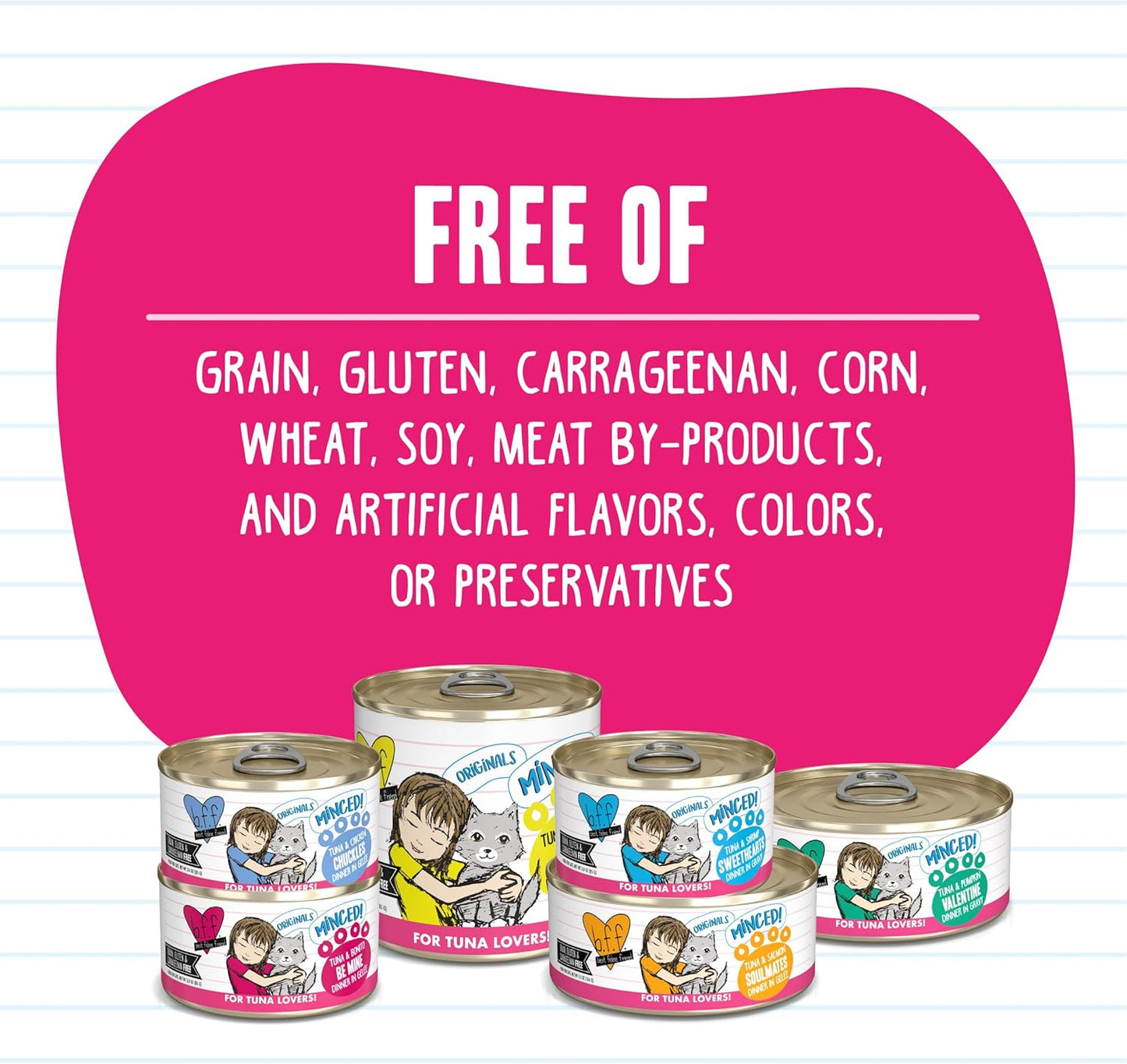 Weruva BFF Minced Natural Wet Cat Food, Tuna and Pumpkin Valentine in Gravy, 5.5oz Can, Pack of 24