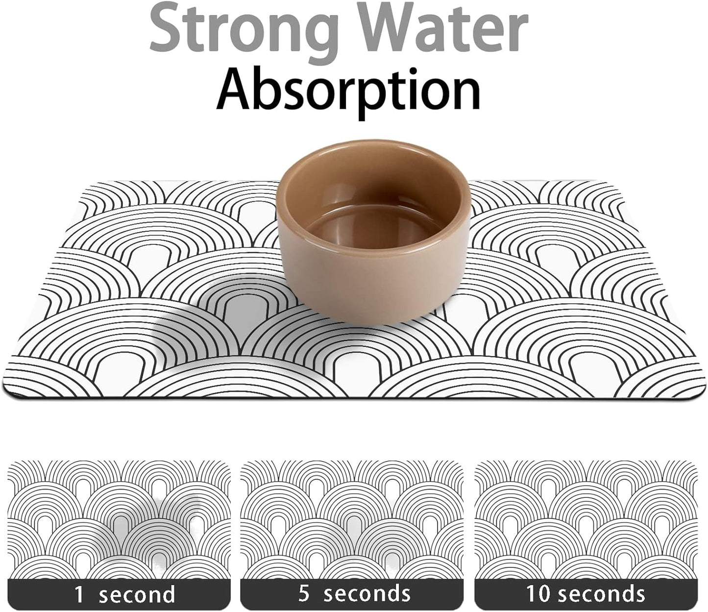 Dog Food Mats for Floors Absorbent, Pet Cat Food Mat - Quick Dry Dog Bowl Mats for Food and Water, Eco-Friendly Boho Pet Supplies