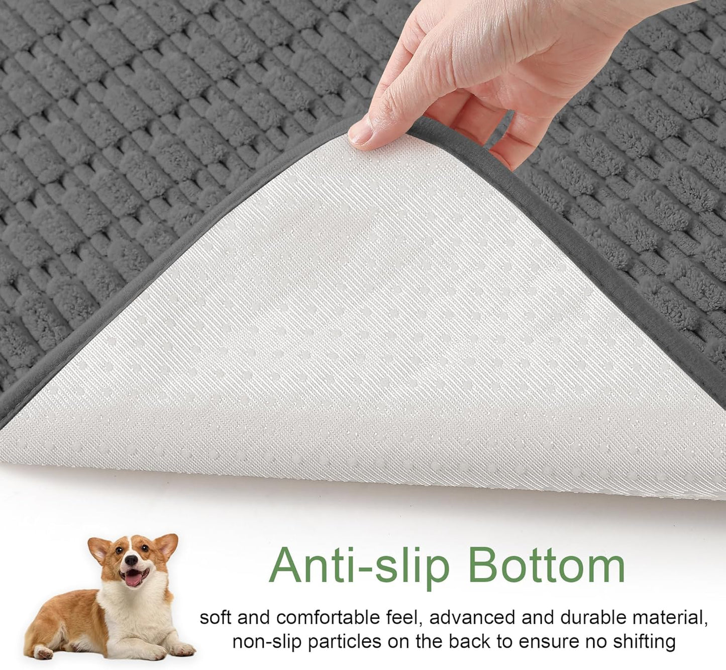 Washable Pee Pads for Dogs, Reusable Puppy Pads Dog Pads, Non-Slip Dog Pee Pads, Leak-Proof Pet Pee Pads Wee Wee Pads for Dogs. (Dark Grey, 18"x24"(Pack of 2))