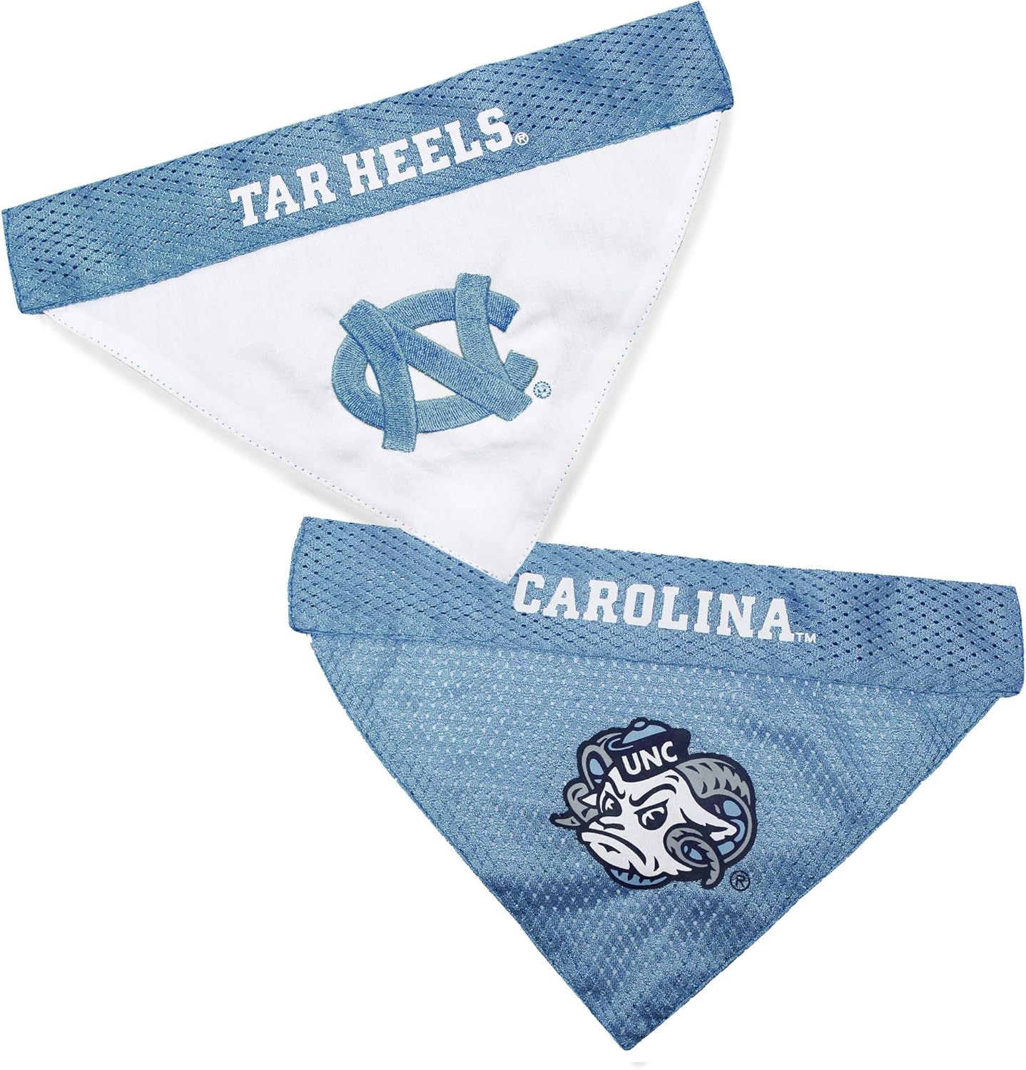 Pets First NCAA Reversible Bandana. North Carolina Tar Heels Sports Fan Pet Bandana Large/X-Large, Home & Away!