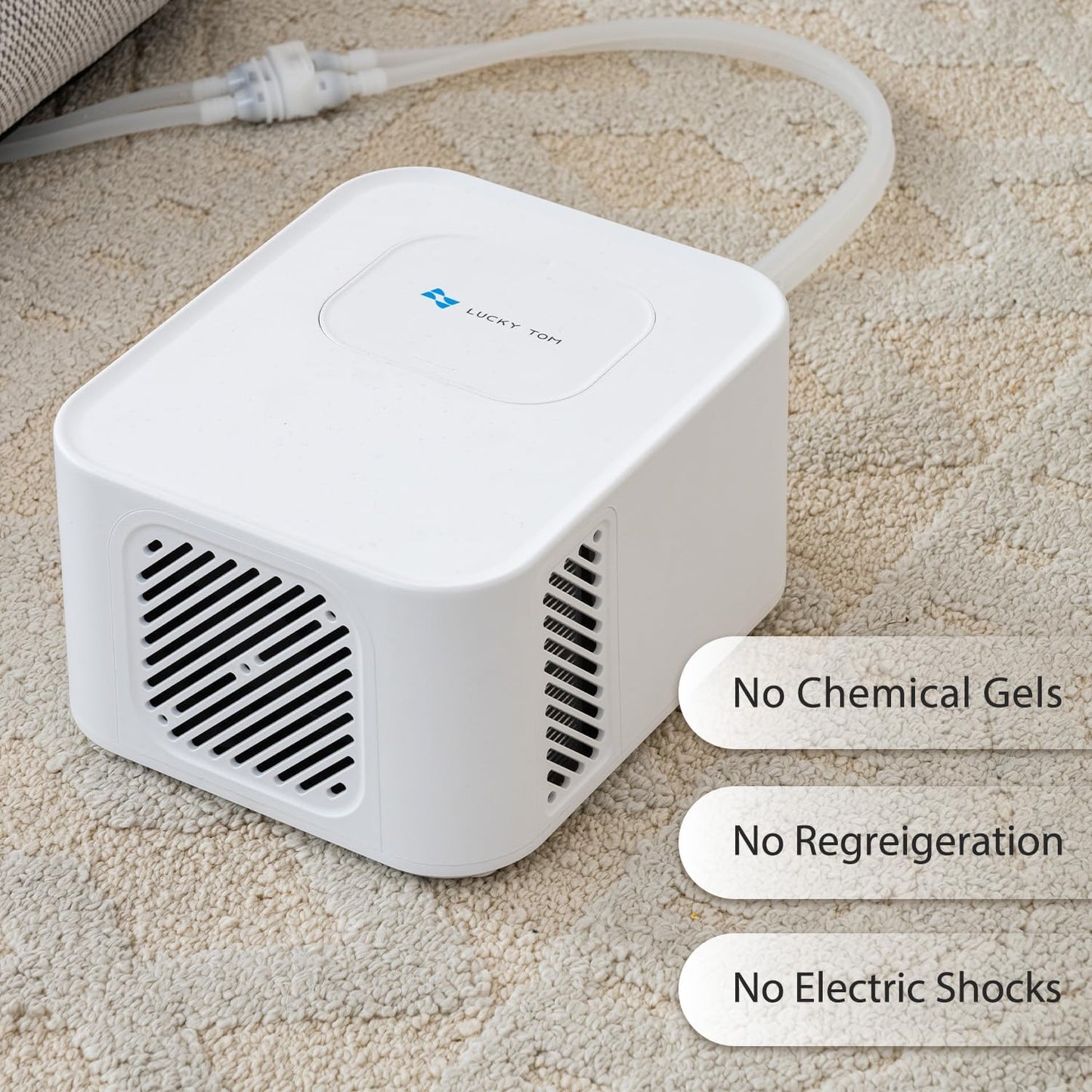 Pet Bed Cooling System, Consistent Cold Water Pad, No Refrigeration or Chemical Gel Needed, Machine Washable Bed, Ideal for Home and Crates (Cooling Green, 35" x 22")