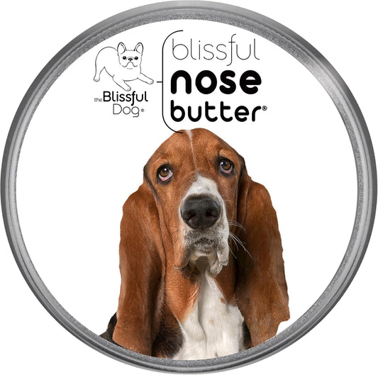 The Blissful Dog Basset Hound Nose Butter for Dry, Cracked Skin, Lick-Safe Dog Nose Balm with Moisturizing Shea Butter, Almond, Olive, and Essential Oils, Pet Supplies, Uncented, 2 oz.