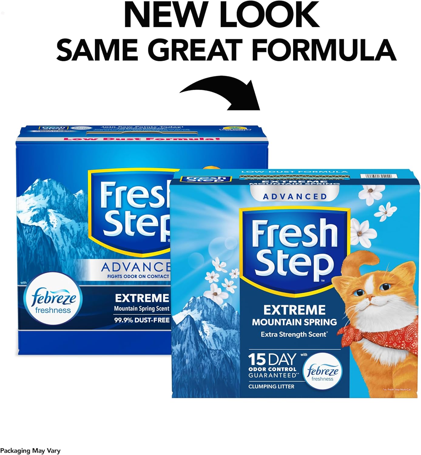 Fresh Step Advanced Extreme Clumping Litter with Febreze Freshness with Mountain Spring Scent, Fights Odor on Contact, 37 lbs. (2 x 18.5 lb. Box)