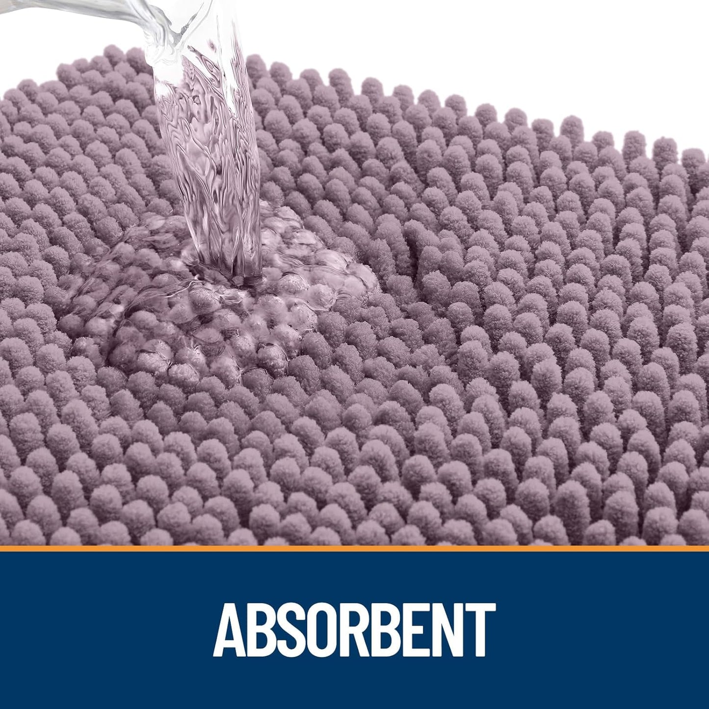 OLANLY Dog Door Mat for Muddy Paws 34x21, Absorbs Moisture and Dirt, Absorbent Non-Slip Washable Doormat, Quick Dry Chenille Mud Mat for Dogs, Entry Indoor Entryway Carpet for Inside Floor, Deep Plum