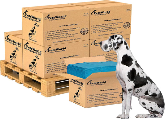 PETSWORLD Giant Dog Potty Pads, Odor-Eliminating, 36" x 36", Ultra Absorbent 5-Layer Leak-Proof Training Pads for Dogs & Cats (36x36, 1800 Count)