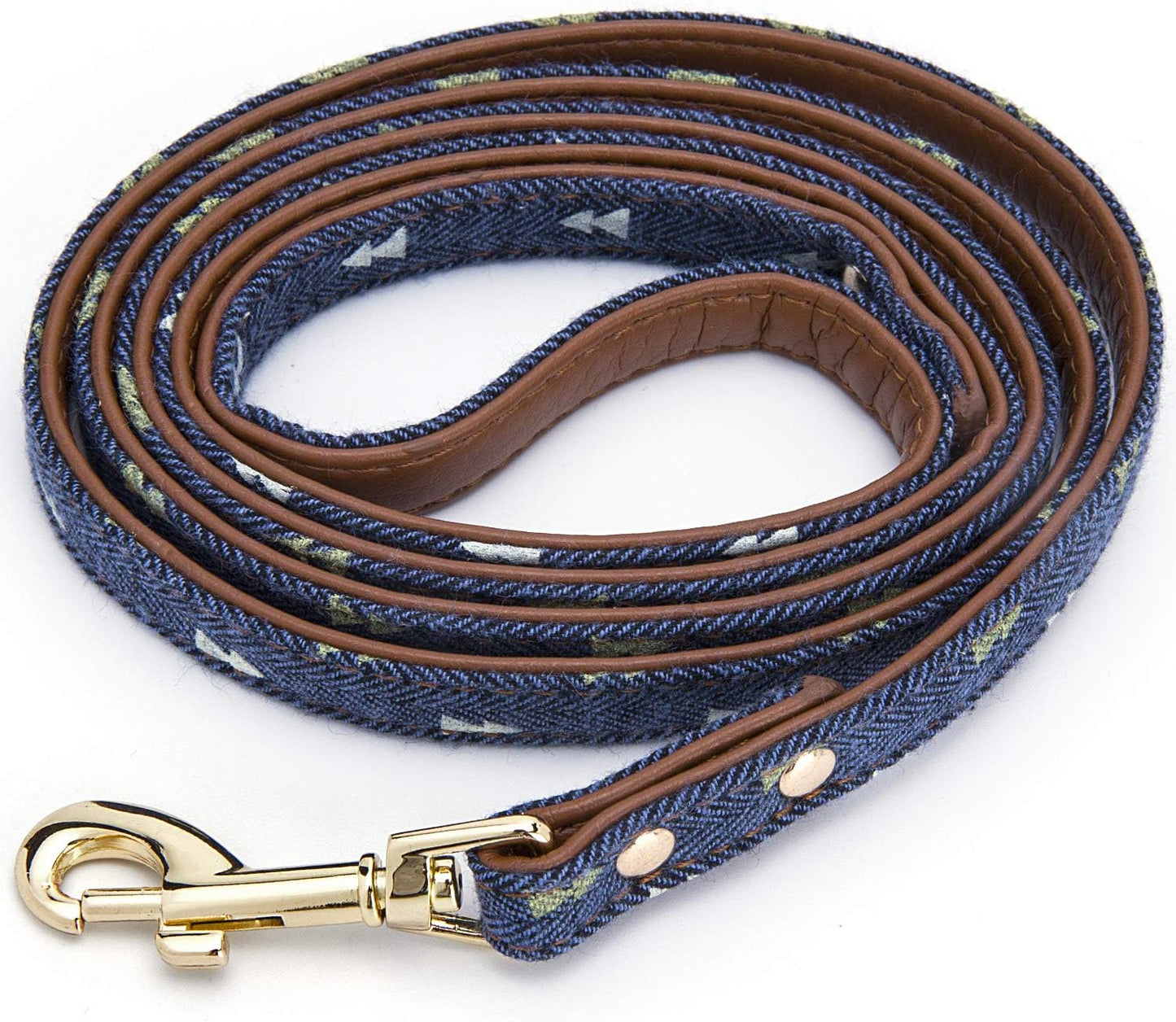 Puppy Leash for Small Dogs Cute Leather Navy Leashes (Leash-Navy)