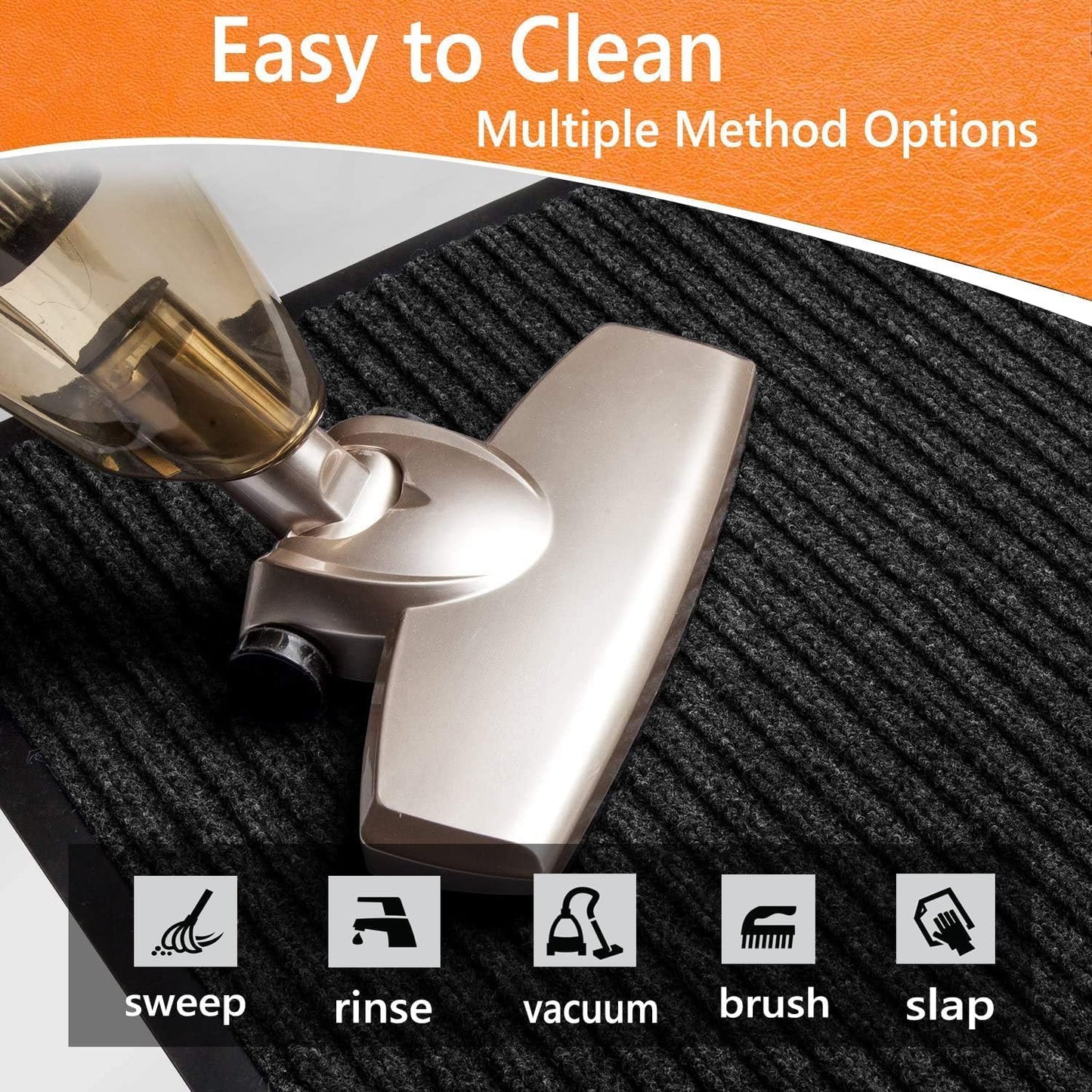 Door Floor Mat Commercial Grade Large Size 4' x 6'Heavy Duty Tough Entry Collection Slip Skid Entrance Mat with Rubber Backing Low Profile and Easy to Clean Indoor Outdoor Rug