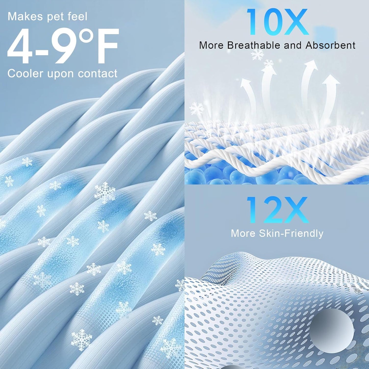 BEAUTYZOO Upgraded Dog Self Cooling Mat Ice Silk Chill Pads for Small Medium Large Dogs Q-MAX＞0.43- Summer Reusable Pet Training Pad - Absorbent Non-Slip Cool Mat for Kennels, Crates, Beds, 22" x 28"