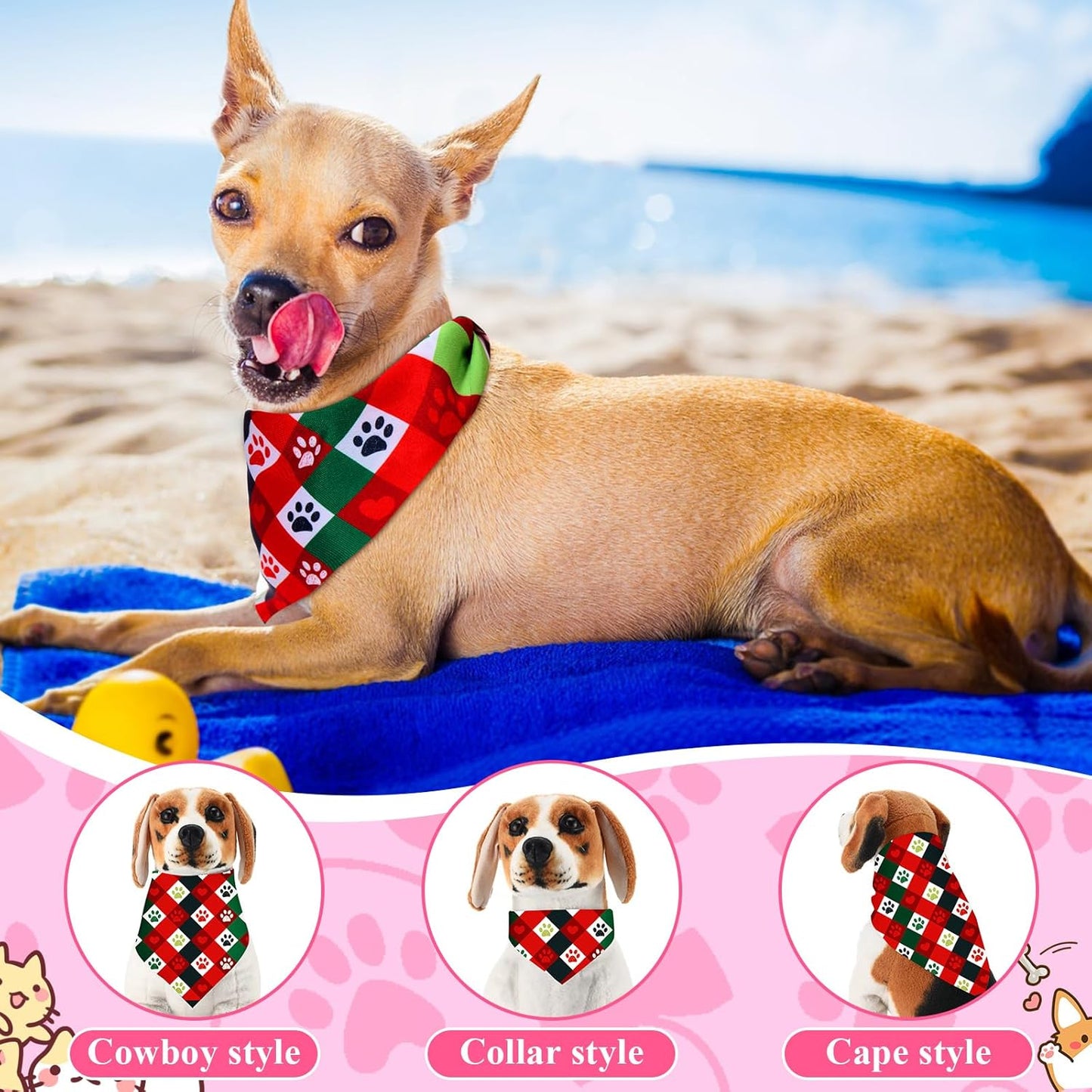 72 Pcs Paw Dog Bandanas Bulk Pet Triangle Scarf Cat Bibs Puppy Scarf Pet Bandanas for Puppy Cat Birthday Party Costume