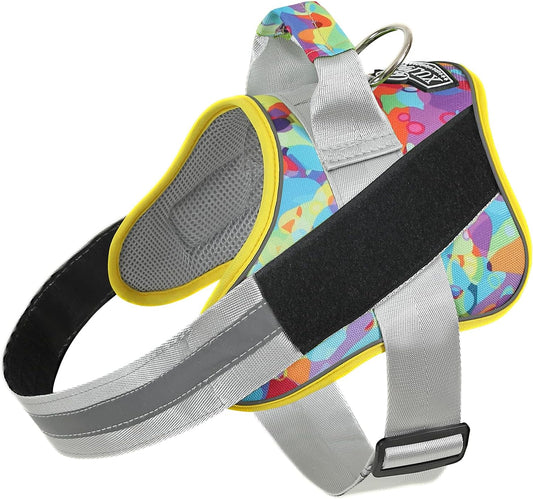 Bolux Dog Harness, No-Pull Reflective Dog Vest, Breathable Adjustable Pet Harness with Handle for Outdoor Walking - No More Pulling, Tugging or Choking (Medium (Pack of 1), Watercolour)