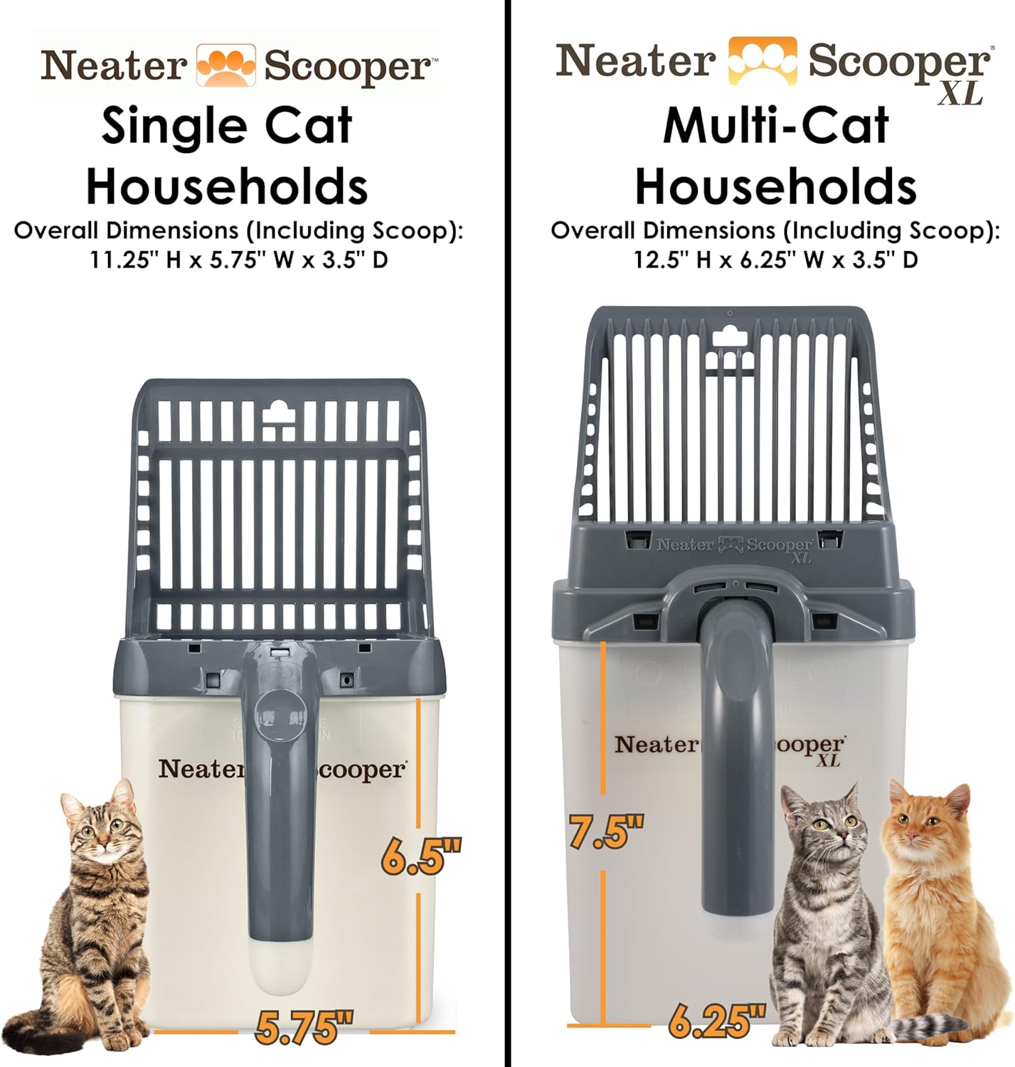 Neater Pet Brands Neater Scooper XL Cat Litter Scoop, 15 Refill Bags – Extra-Large Capacity Mess-Free Cat Litter Scooper with Bag for Large & Multiple Cats, Spill-Proof Litter Box Scooper with Holder