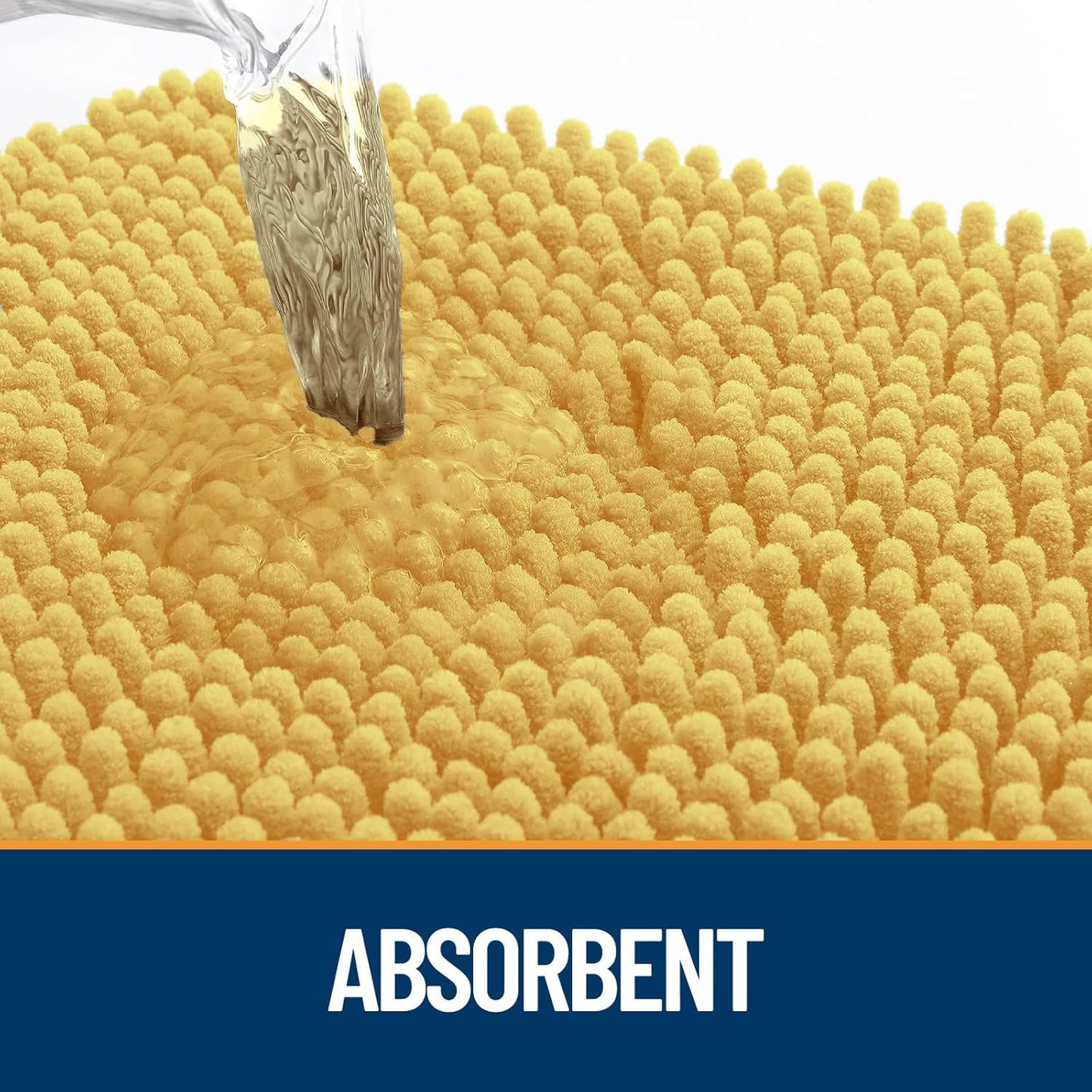 OLANLY Dog Door Mat for Muddy Paws 24x16, Absorbs Moisture and Dirt, Absorbent Non-Slip Washable Doormat, Quick Dry Chenille Mud Mat for Dogs, Entry Indoor Entryway Carpet for Inside Floor, Yellow