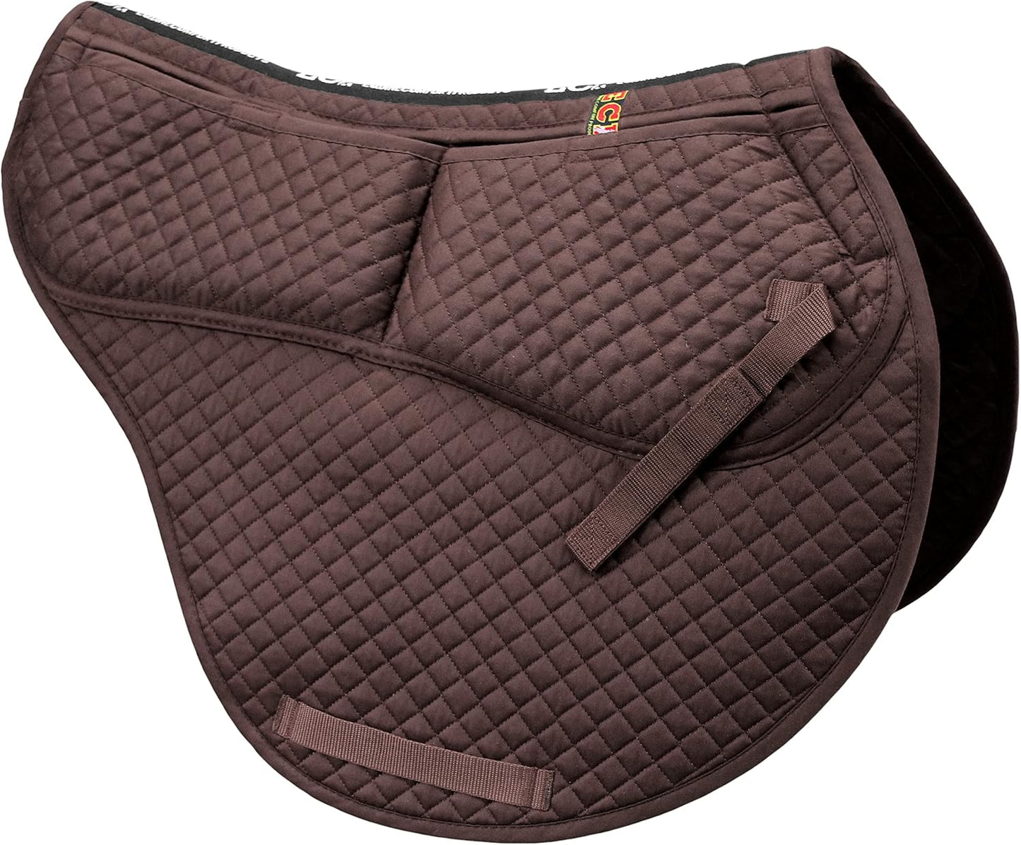 ECP Equine Comfort Products All-Purpose Contoured Correction Saddle Pad with Adjustable Memory Foam Inserts for Custom Support, Non-Slip, Shock Absorbing, 22” Spine, 19.5” Drop