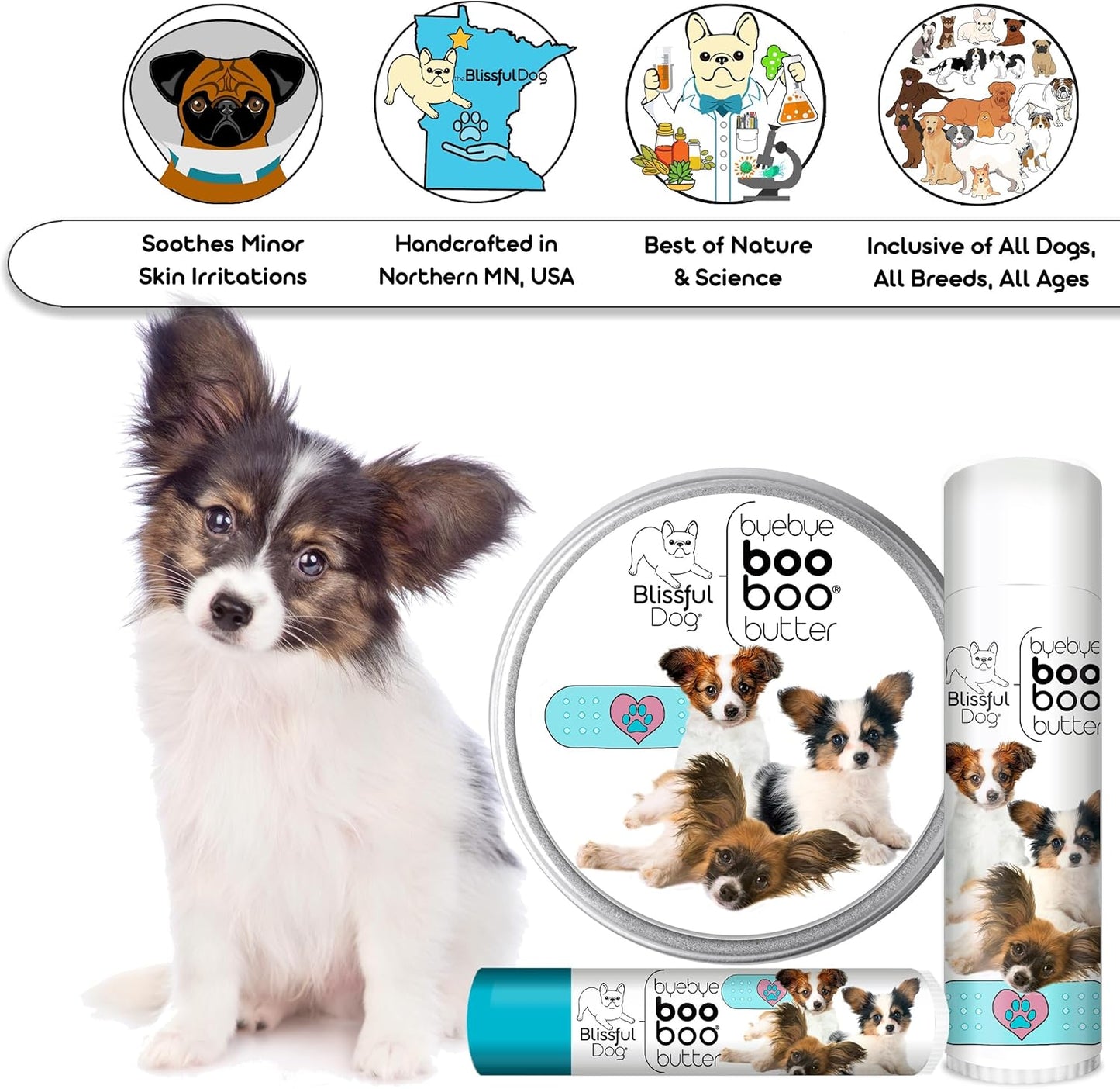 The Blissful Dog Papillon Boo Boo Butter, 0.50-Ounce
