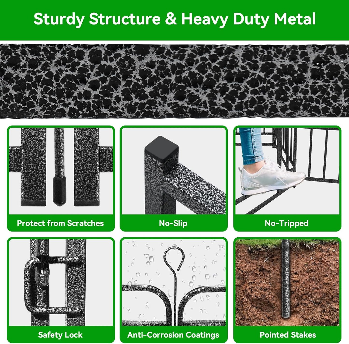 Dog Playpen Outdoor 12 Panels Heavy Duty Dog Fence 47" Height with Thick Pipe Anti-Rust with Doors Portable for RV Camping Yard, Total 27FT, 57 Sq.ft, Snowy Black