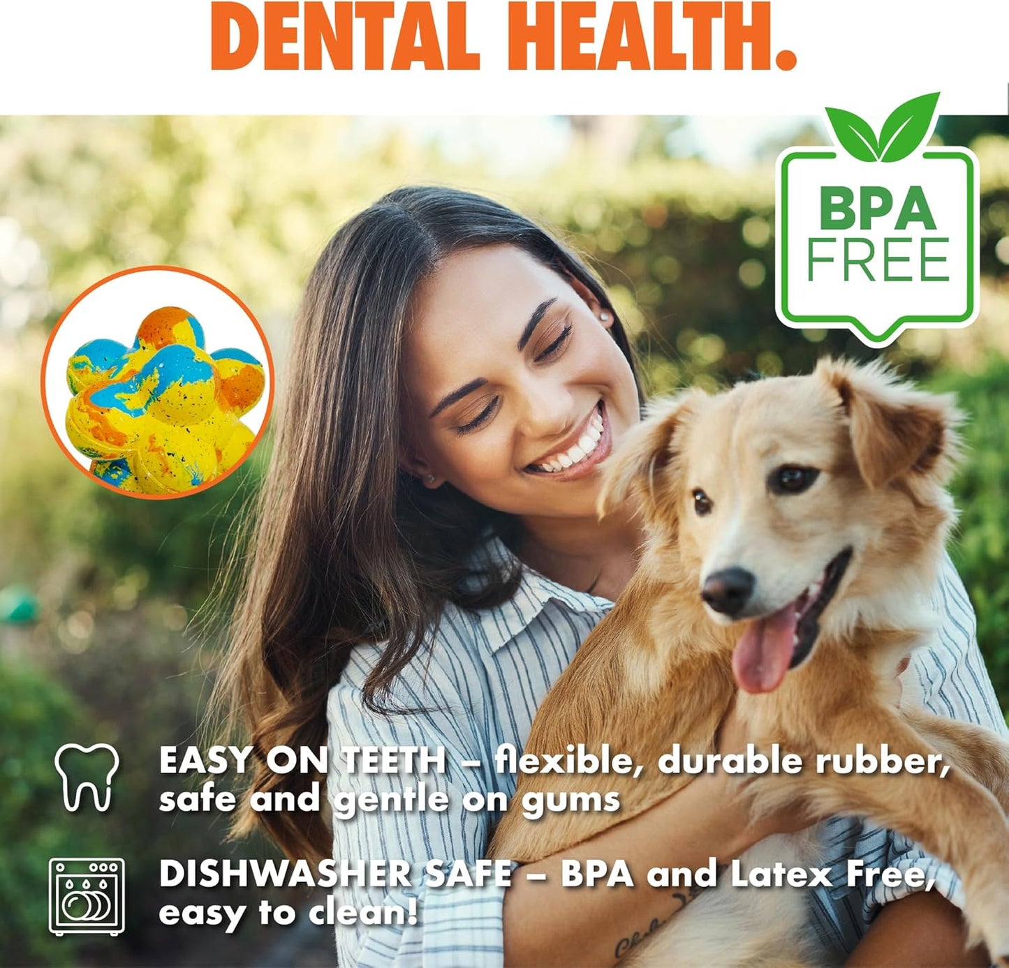 Max Fusion with Nike Grind, Arlee Pop It Dog Toy, Chew Toy for Play, Fetch, Tug, M