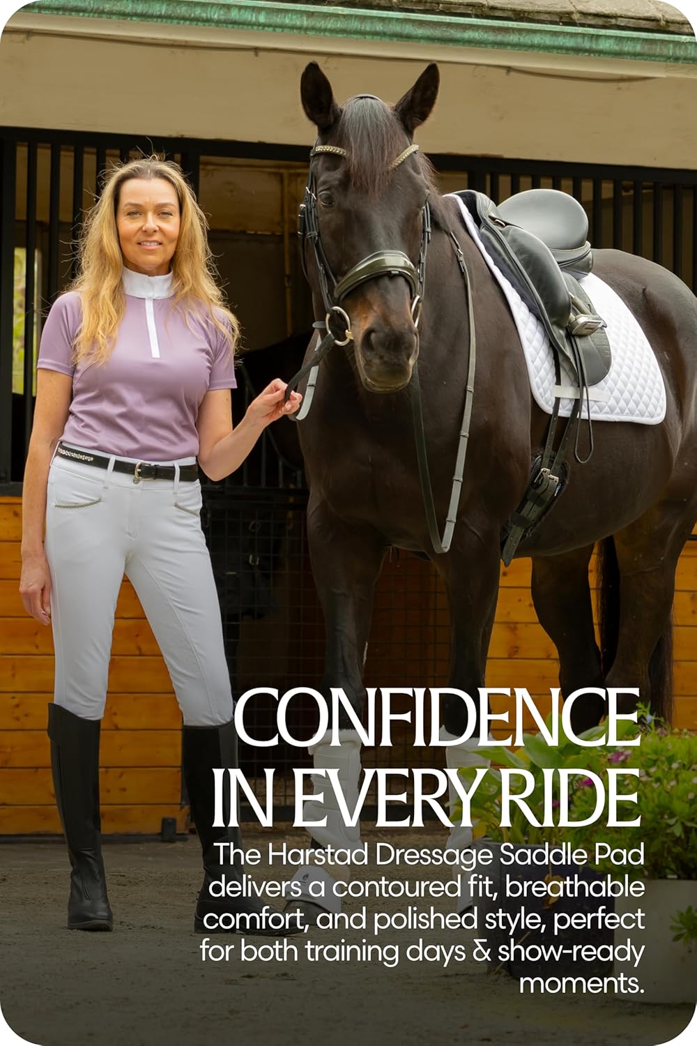 Equinavia Harstad Dressage Saddle Pad | Classic & Durable | Moisture-Wicking Tricot Backing