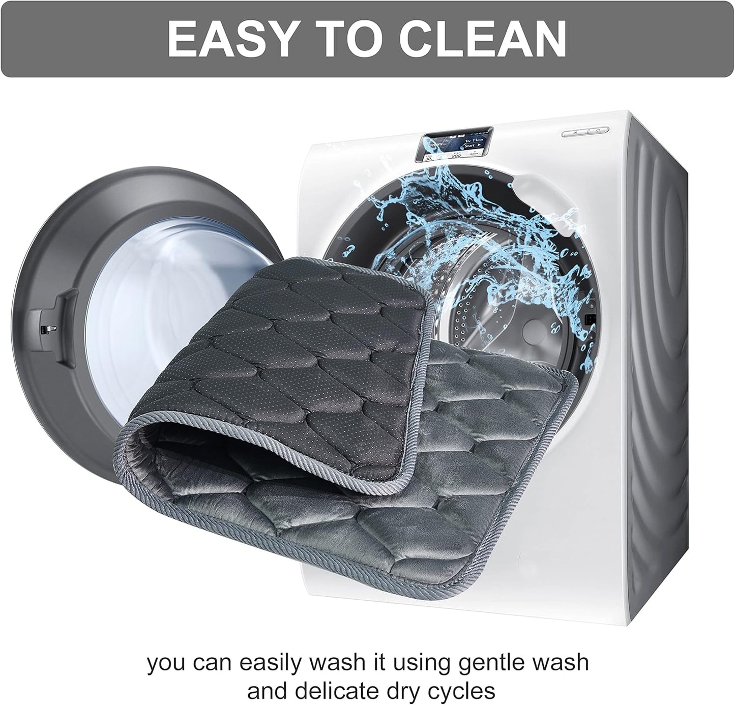 Dog Crate Mats,Soft Kennel Pads Washable with Anti-Slip Bottom,Dog Kennel Pads for Sleeping,Pets Mattress Cat Dog Beds for Large Medium Dogs(29x18,Grey)