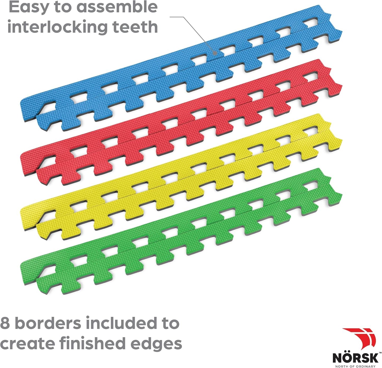 Norsk Reversible Kids Puzzle Play Mats 1/2" Thick EVA Interlocking Foam Tiles (Multicolor/Black 20 Tiles - 80 sq. Ft. 1/2" Thick)