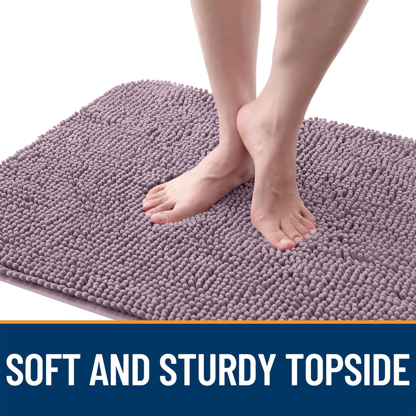 OLANLY Dog Door Mat for Muddy Paws 47x24, Absorbs Moisture and Dirt, Absorbent Non-Slip Washable Doormat, Quick Dry Chenille Mud Mat for Dogs, Entry Indoor Entryway Carpet for Inside Floor, Deep Plum