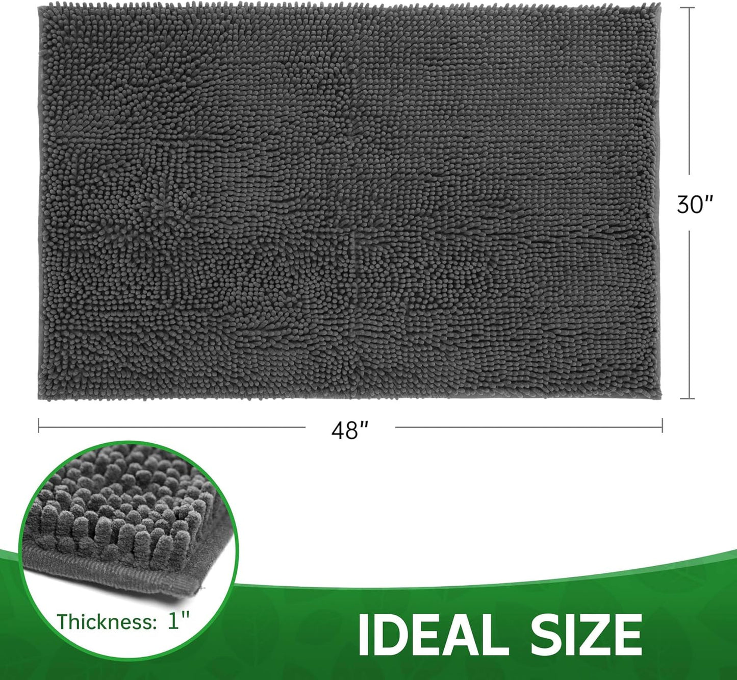 Dog Door Mat Indoor Entrance, 48" x 30" Absorbent Quick-Drying Mud Rugs, Non-Slip Door Rugs for Entryway Indoor Washable, Soft Chenille Dog Mat for Muddy Paws