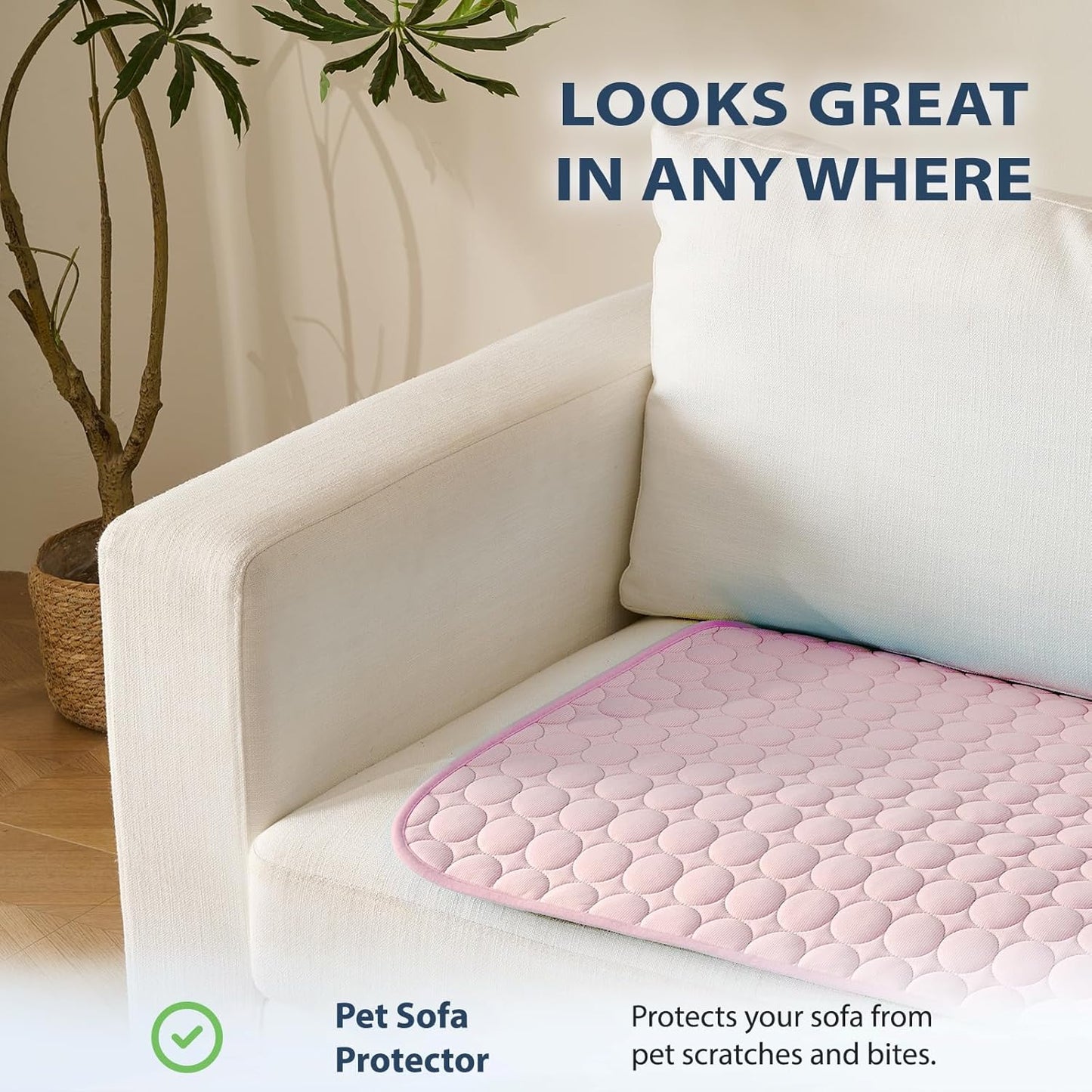 MICROCOSMOS Summer Cooling Mat & Sleeping Pad- Water Absorption Top, Materials Safe, Easy Carry, EZ Clean. Keep Cooling for Pets, Kids and Adults.(Pink, 36" x24")