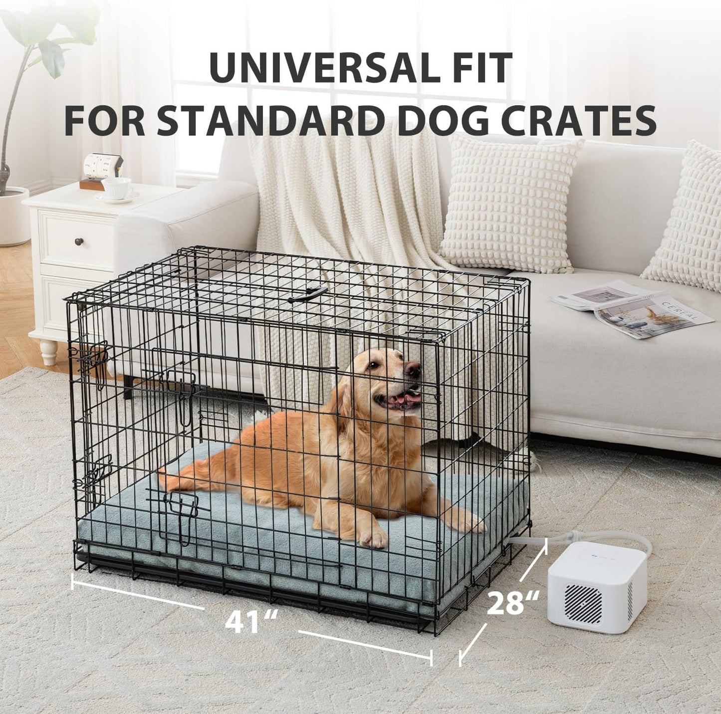 Pet Bed Cooling System, Consistent Warm and Cold Water Pad, No Electric Shock or Chemical Gel Needed, Machine Washable Bed, Ideal for Home and Crates (Cooling & Heating Green, 41" x 28")