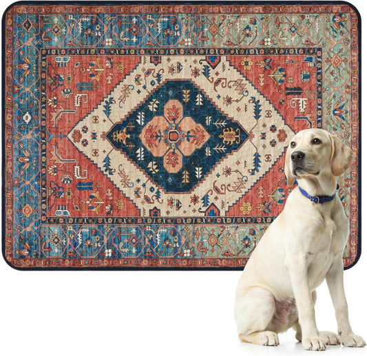 Lahome Reusable Washable Puppy Pads - 2 Pack Super Absorbent & Waterproof Dog Training Mats for Potty, Crate and Floor - Leakproof Pee Pads with Non-Slip Backing (Red, 36"x48")