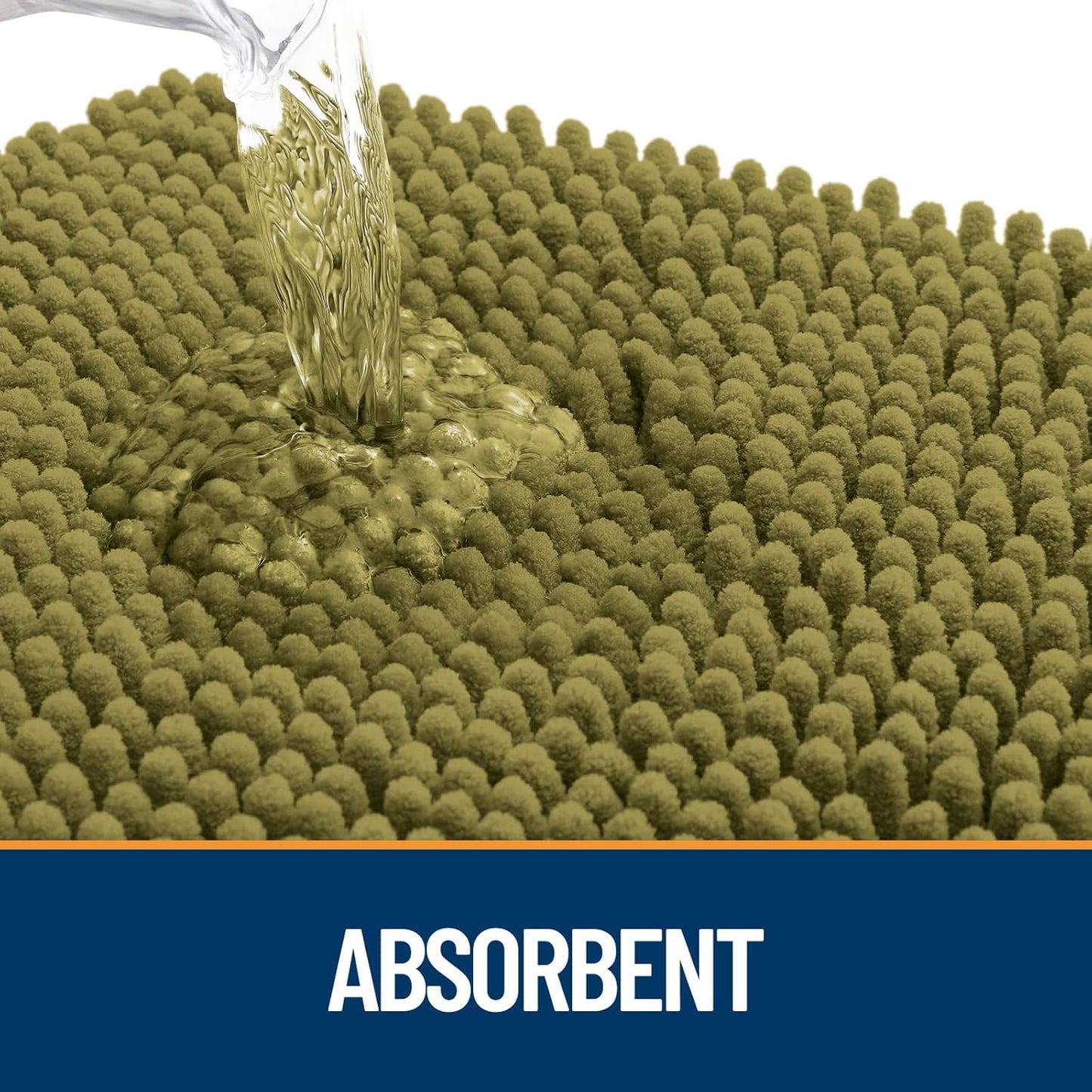 OLANLY Dog Door Mat for Muddy Paws 24x16, Absorbs Moisture and Dirt, Absorbent Non-Slip Washable Doormat, Quick Dry Chenille Mud Mat, Entry Indoor Entryway Carpet for Inside Floor, Willow Green