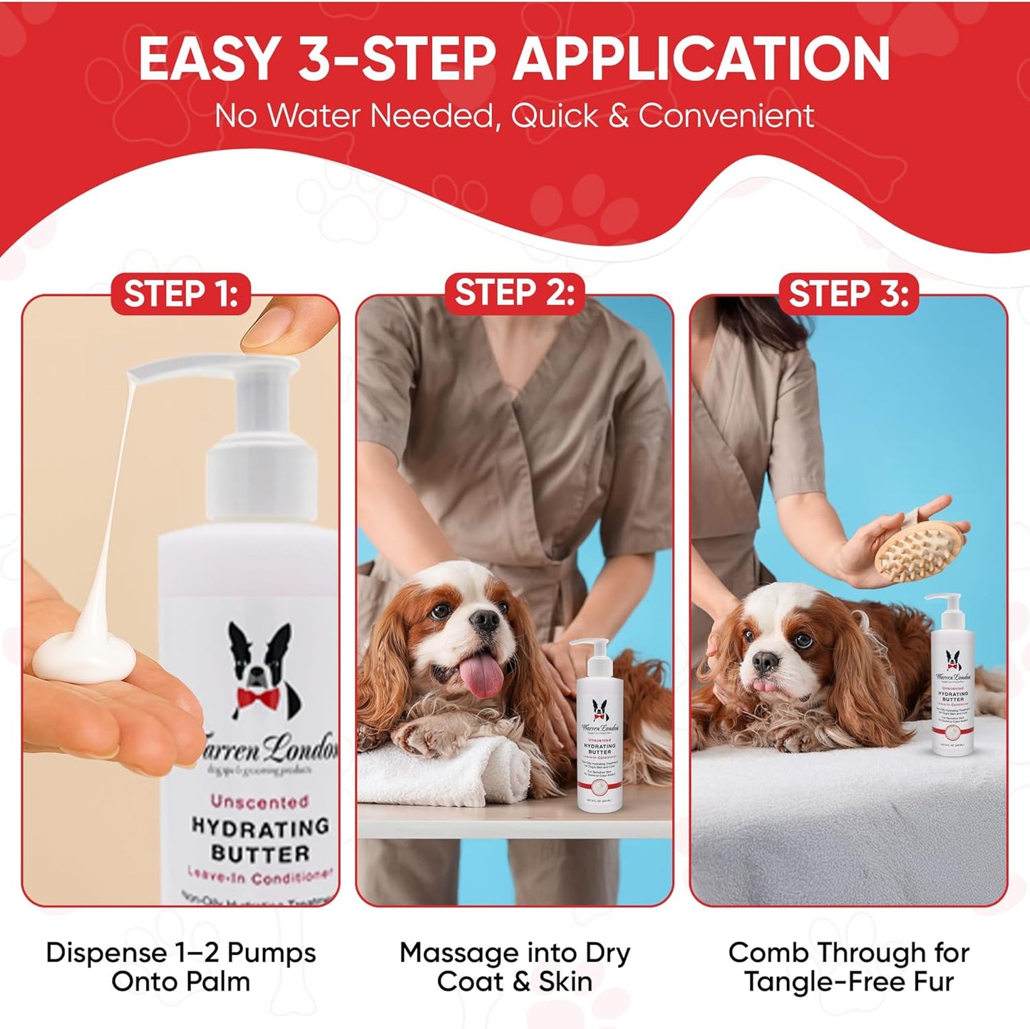 Warren London Hydrating Butter Leave in Pet Conditioner for Dogs | Lotion for Skin and Coat | Aloe Puppy & Dog Conditioner for Hair Detangler, Dry Skin, & Dandruff | Unscented 1gal