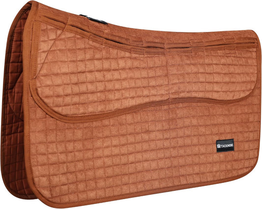 Tackmore Western Saddle Pad Adjustable with Side Pockets and Foam Inserts Shock-Absorbing Riding Pad