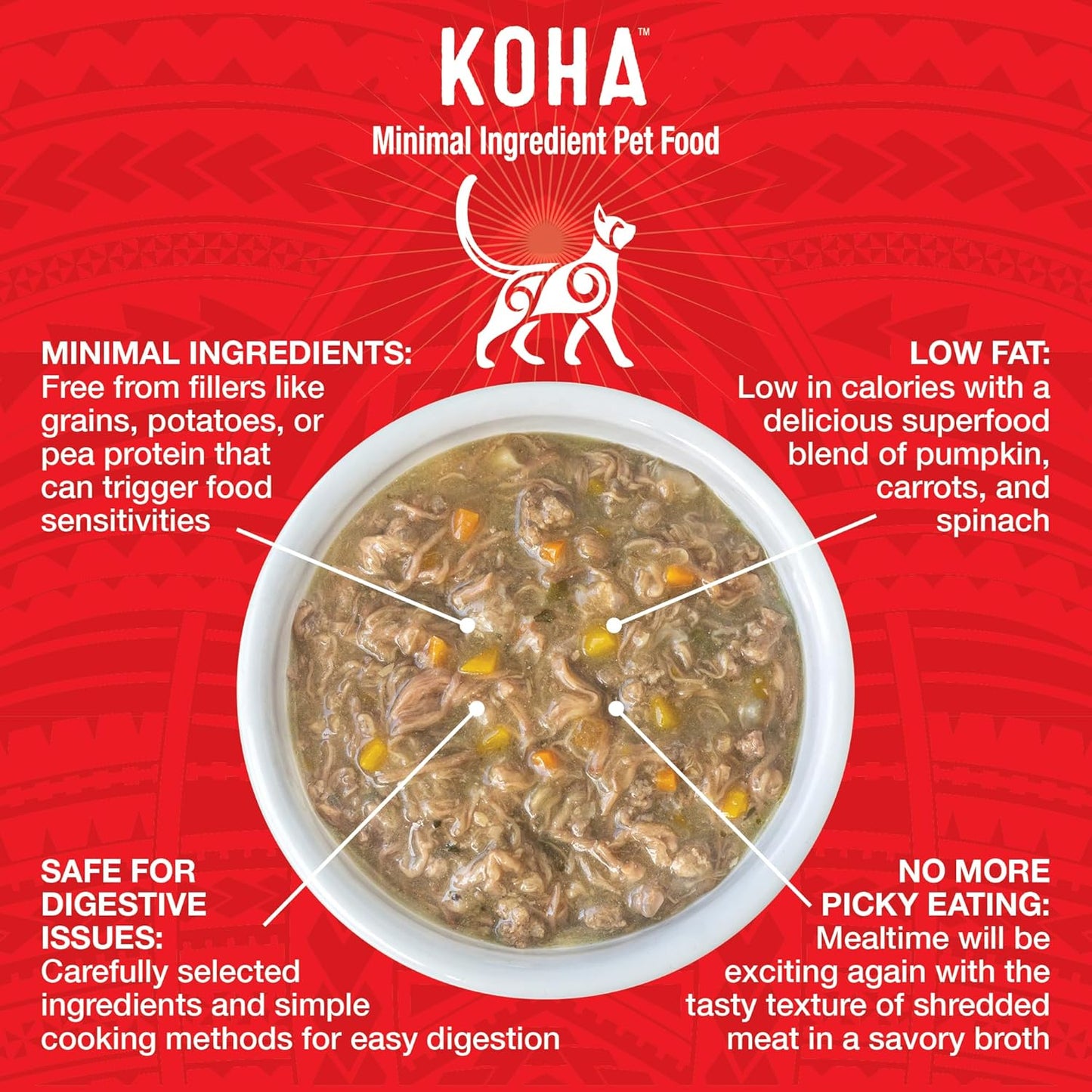 KOHA Pure Shreds Beef Entrée for Cats, Single Meat High Protein Wet Cat Food, 5.5oz Cans (Pack of 12)