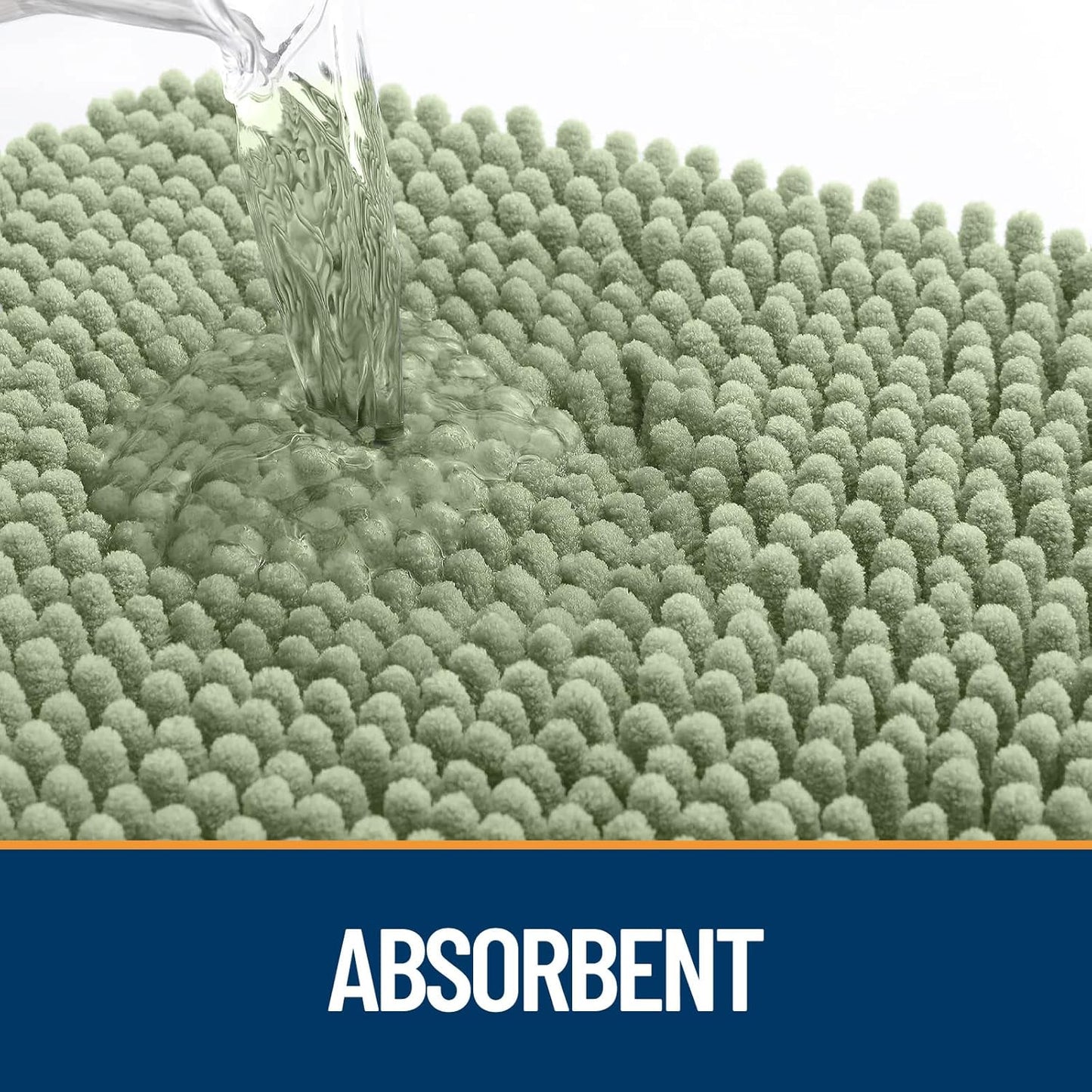 OLANLY Door Mat for Muddy Dog Paws 70x24, Ultra Absorbent Chenille Mud Doormat with Paw Print Design, Non-Slip Washable Doormat for Indoor Entryway, Quick-Dry Pet Bed Mats for Dirty Dogs, Sage Green