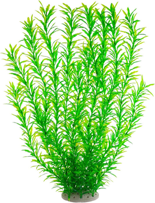 Aquarium Plastic Plants Large, Artificial Plastic Long Fish Tank Plants Decoration Ornaments Safe for All Fish 21 Inches Tall (J07 Green)