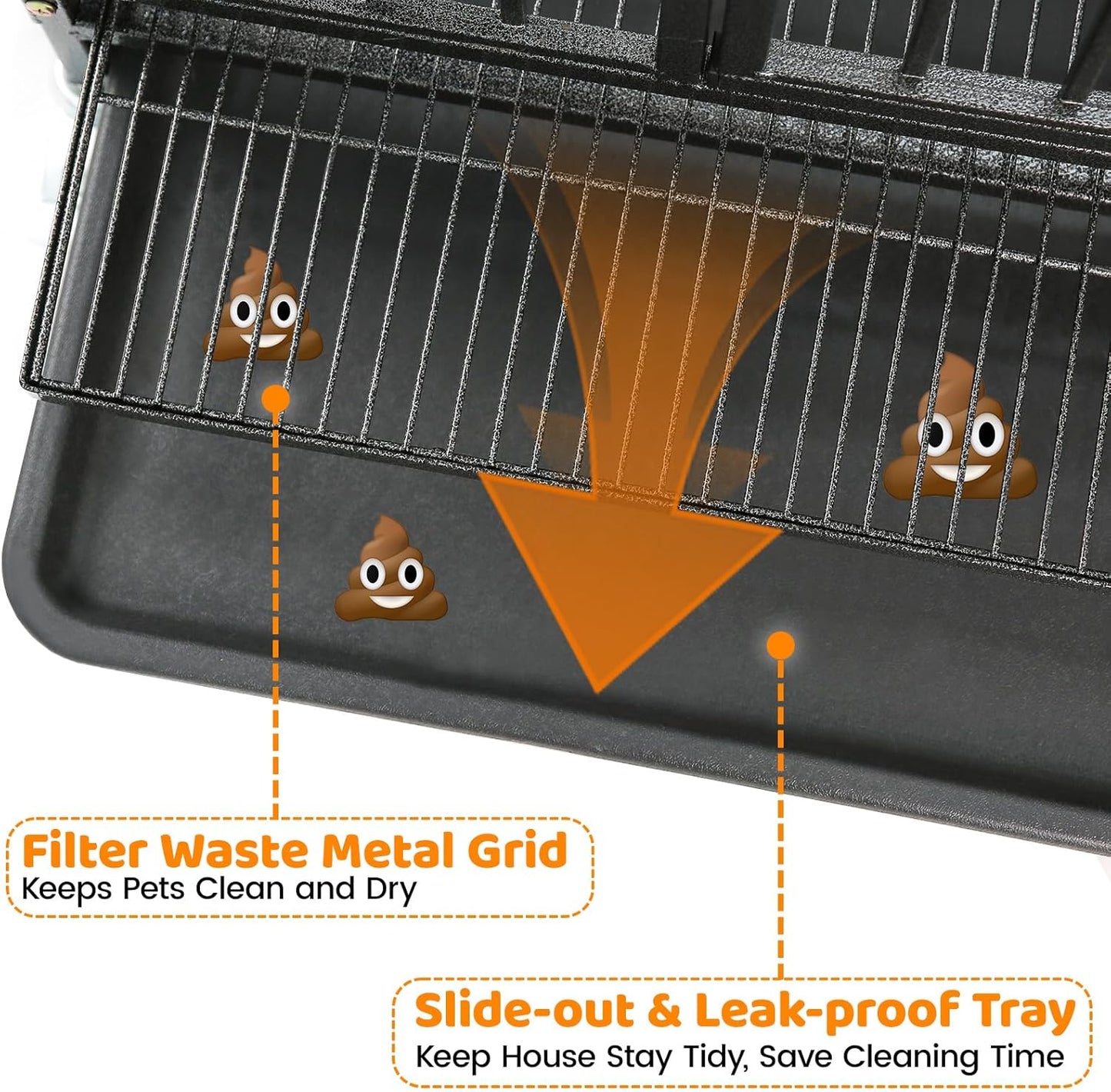 Homey Pet 43 Inch Stackable Heavy Duty Dog Crate Cage Kennel with Lockable Wheels, Removable Tray & Grid, Divider, Feeding Bowls, Escape Proof Drop Cage Bank for Small Medium Large Sized Dogs(3 Tiers)
