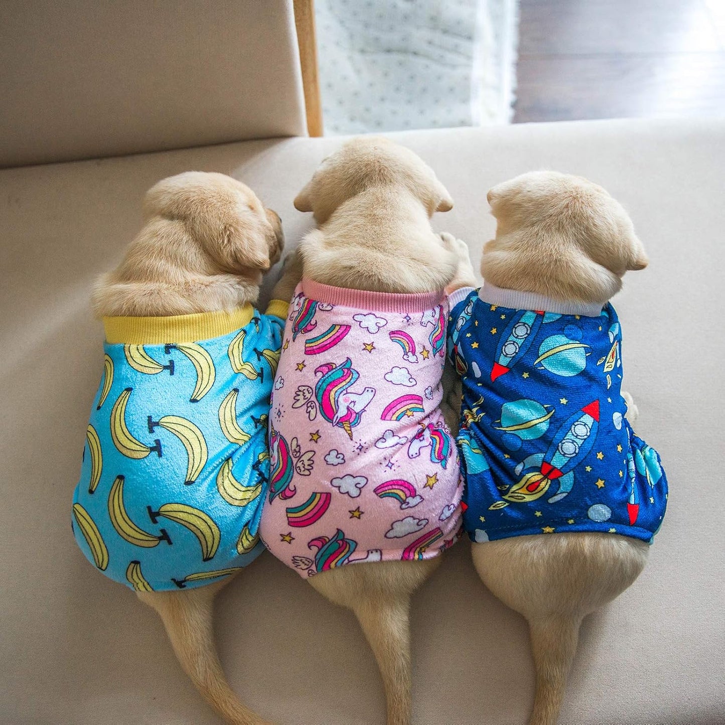 CuteBone Small Dogs Outfit Soft Puppy Onesies Pjs Dog Pajamas Pet Coat Cat Apparel Comfy Doggie Jumpsuit Bodysuit for All Seasons P67XS