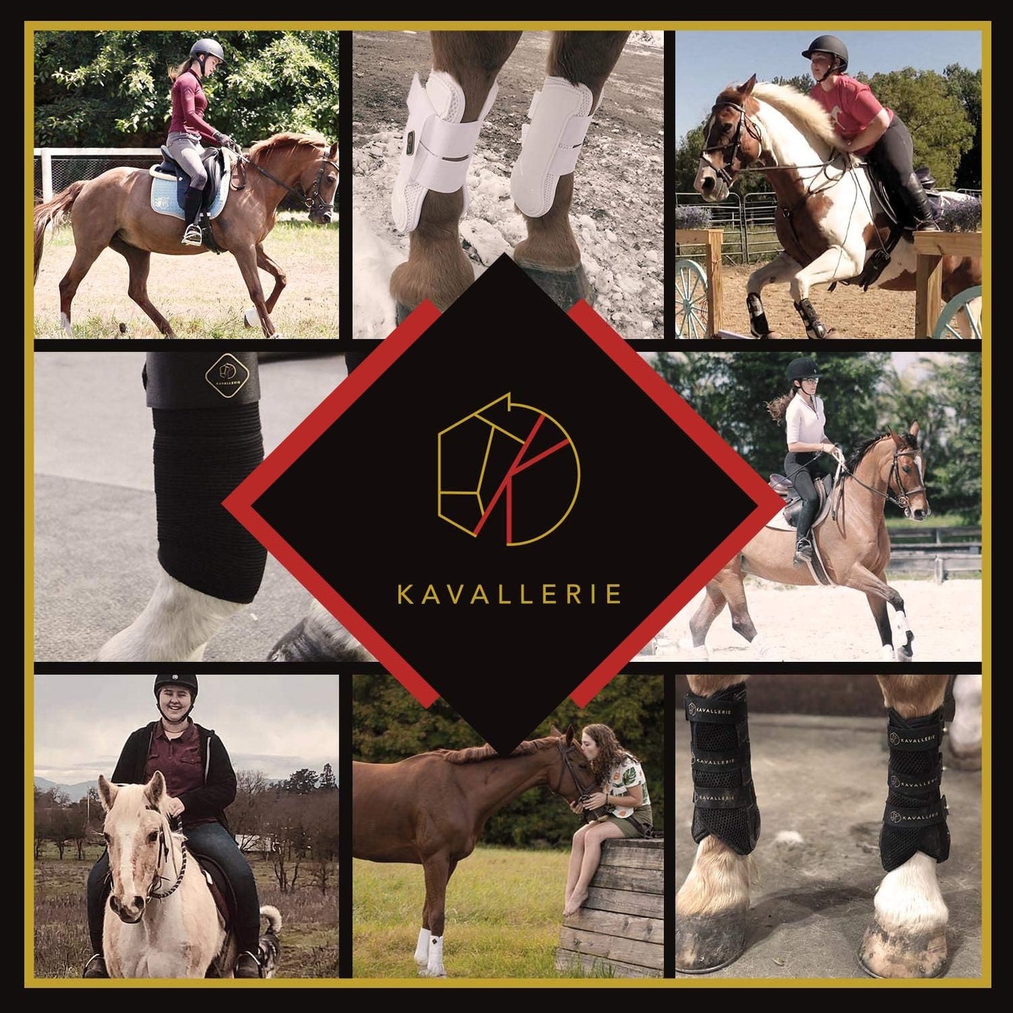 Kavallerie Classic Bandage for Horses, Distributes Pressure Evenly with Therapeutic Breathable Fleece Material, Stretchy, Provides, Leg Protection and Support - Black - (4 Units per Pack)