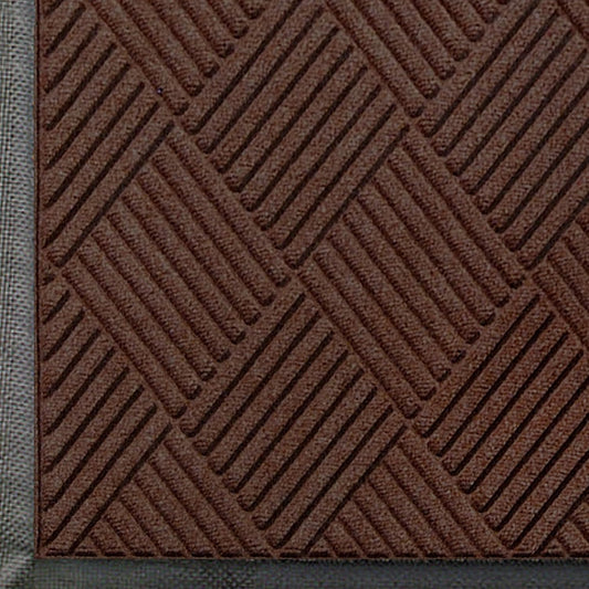 WaterHog Diamond | Commercial-Grade Entrance Mat with Rubber Border – Indoor/Outdoor, Quick Drying, Stain Resistant Door Mat (Dark Brown, 3' x 6')