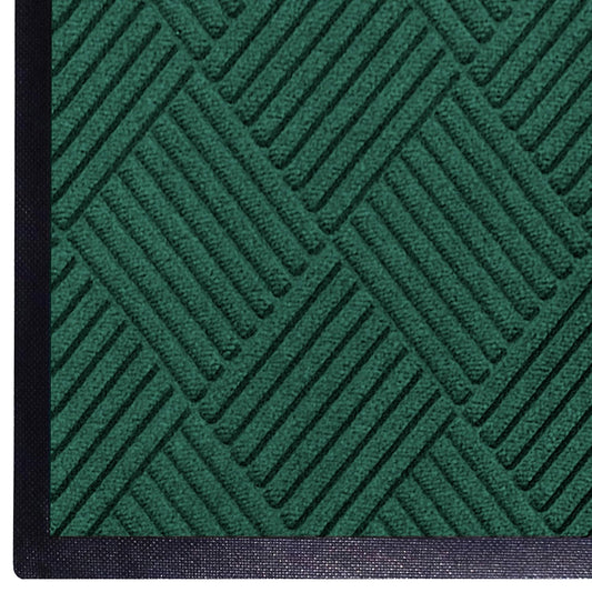 WaterHog Diamond | Commercial-Grade Entrance Mat with Rubber Border – Indoor/Outdoor, Quick Drying, Stain Resistant Door Mat (Evergreen, 4' x 10')