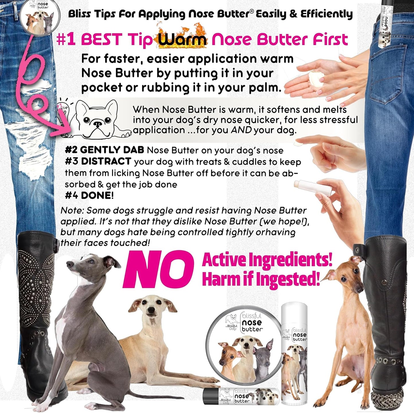 The Blissful Dog Italian Greyhound Unscented Nose Butter - Dog Nose Butter, 8 Ounce