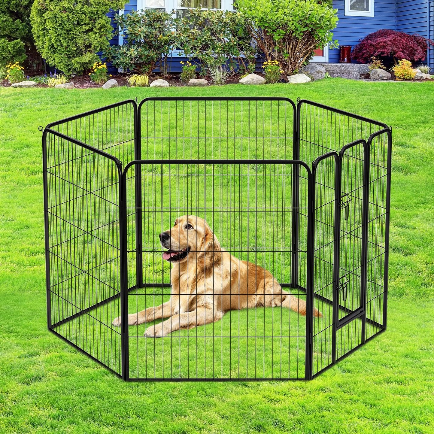 BestPet | Dog Playpen Extender | 40 Inch, 2 Panels | Heavy Duty Metal Pet Exercise Pen | Indoor Outdoor Fence Panels | Rust-Resistant, Removable, Tool-Free Setup | Anti-Skid, Expandable Design