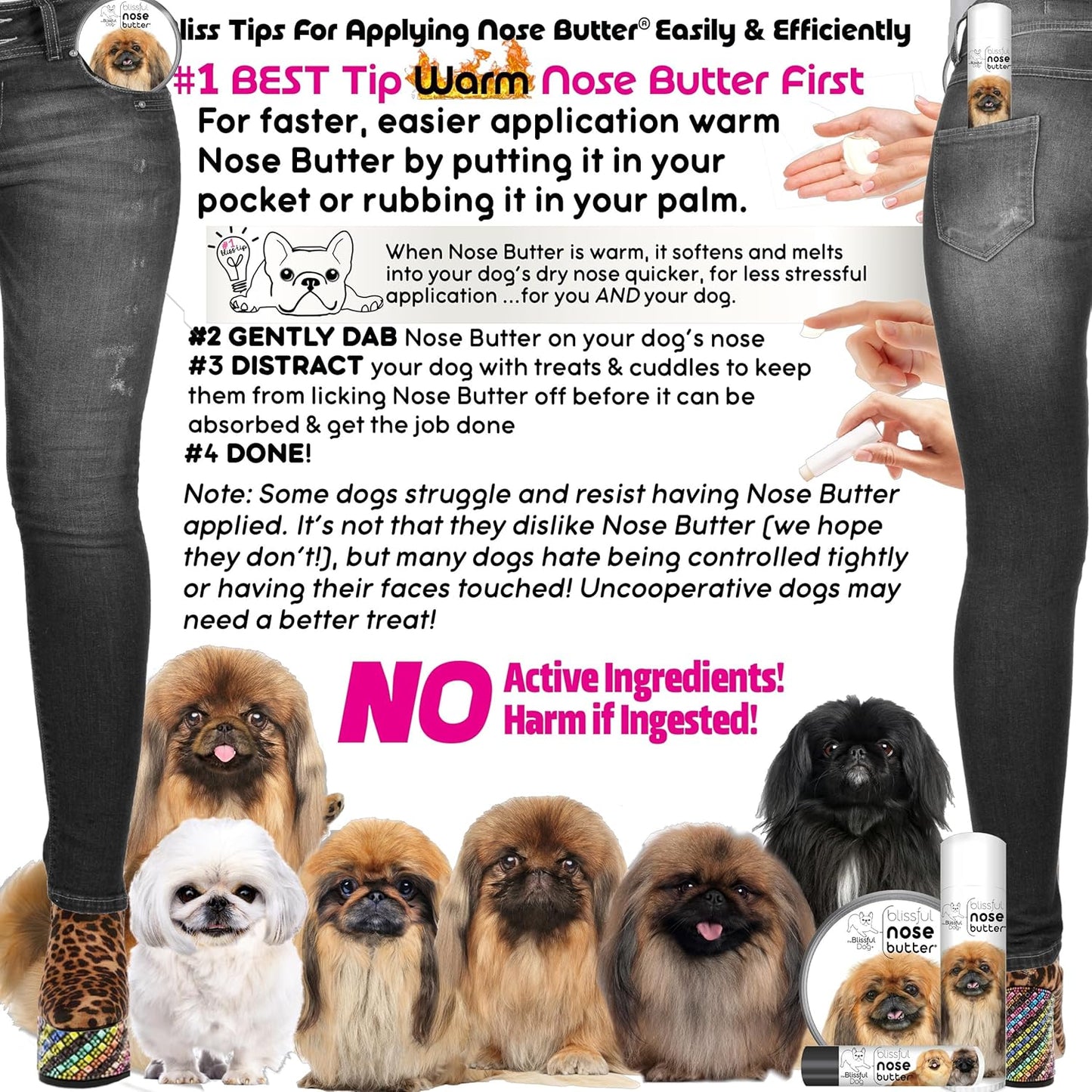 The Blissful Dog Pekingese Unscented Nose Butter - Dog Nose Butter, 2 Ounce