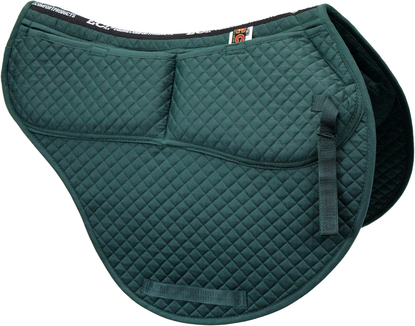 ECP Equine Comfort Products All-Purpose Contoured Correction Saddle Pad with Adjustable Memory Foam Inserts for Custom Support, Non-Slip, Shock Absorbing, 22” Spine, 19.5” Drop